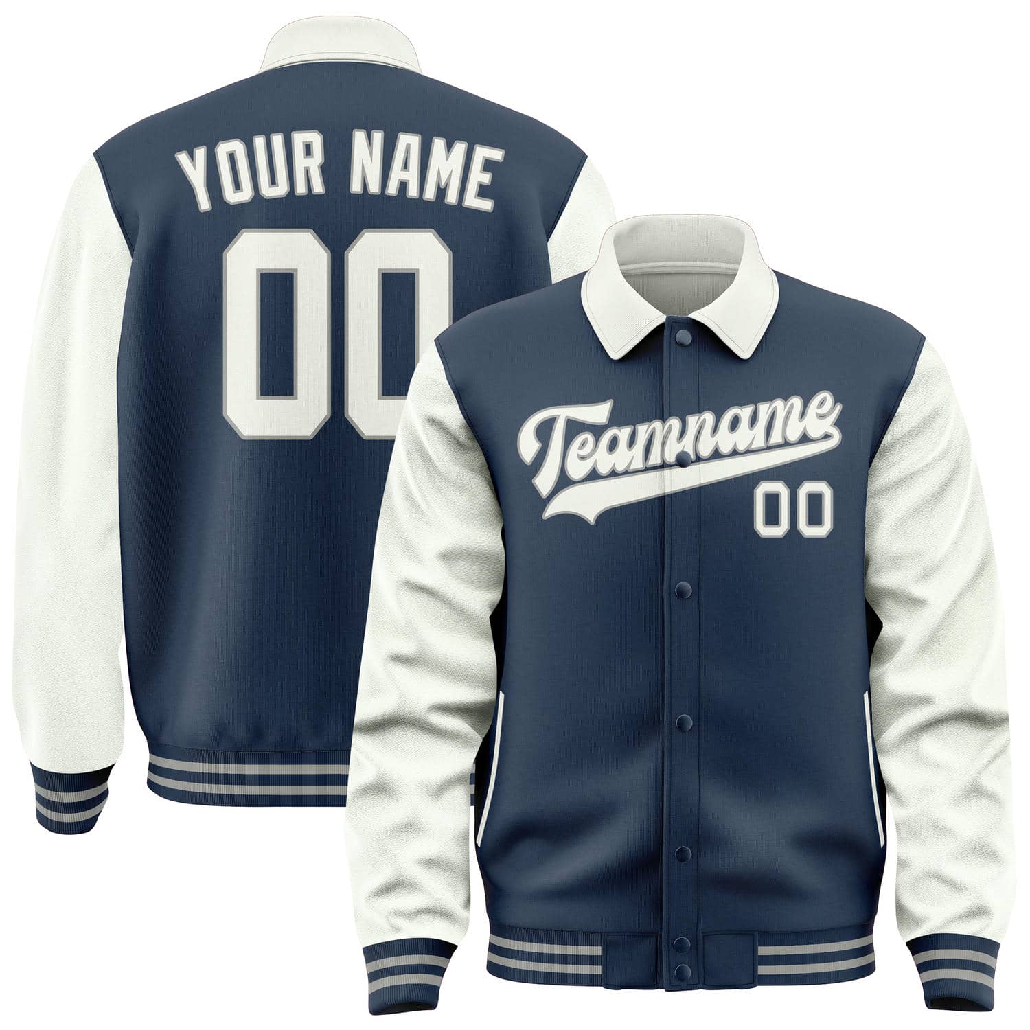 Maßgeschneidertes Marineblau Weiß Jacke JA101018100417181817