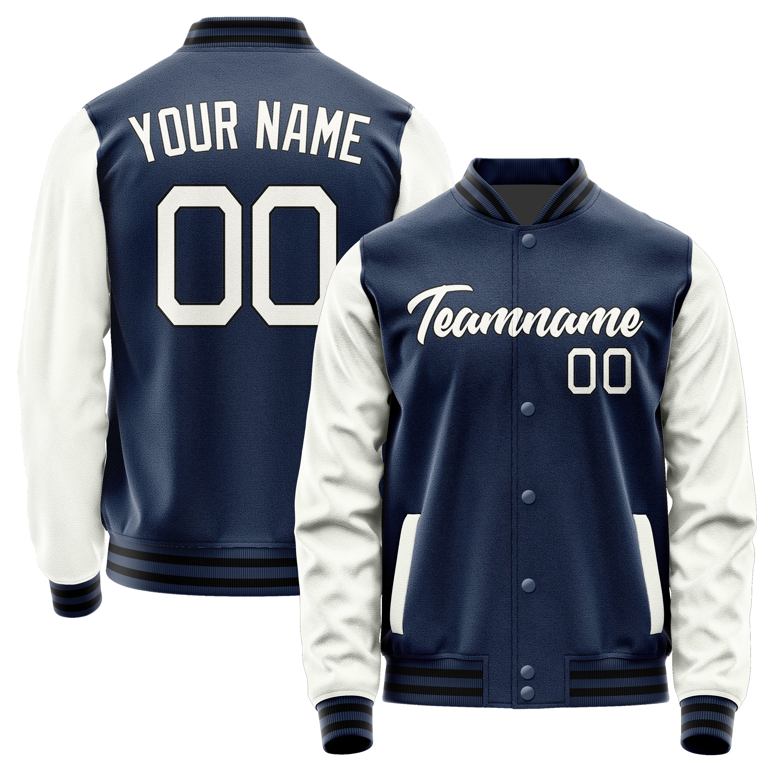 Maßgeschneidertes Marineblau Weiß Jacke Ja1010181017B21718