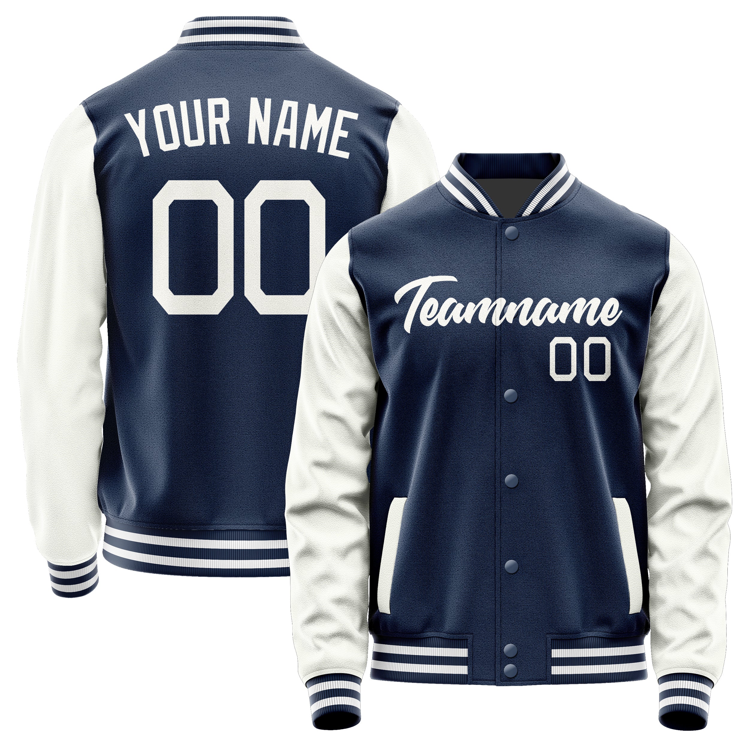 Maßgeschneidertes Marineblau Weiß Jacke Ja1010181018B21818