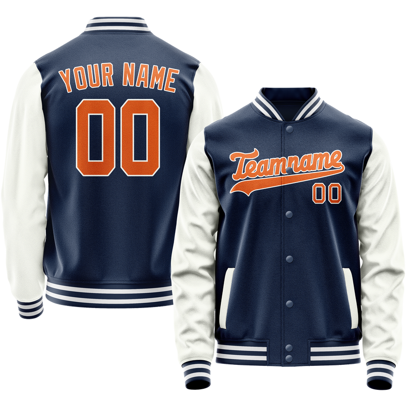 Maßgeschneidertes Königsblau Weiß Collegejacke JA02240617XF559
