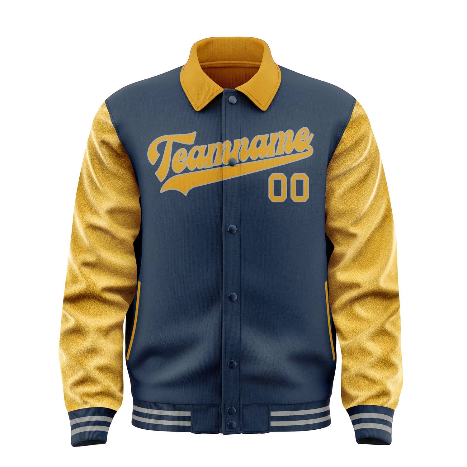 Maßgeschneidertes Marineblau Gelb Jacke