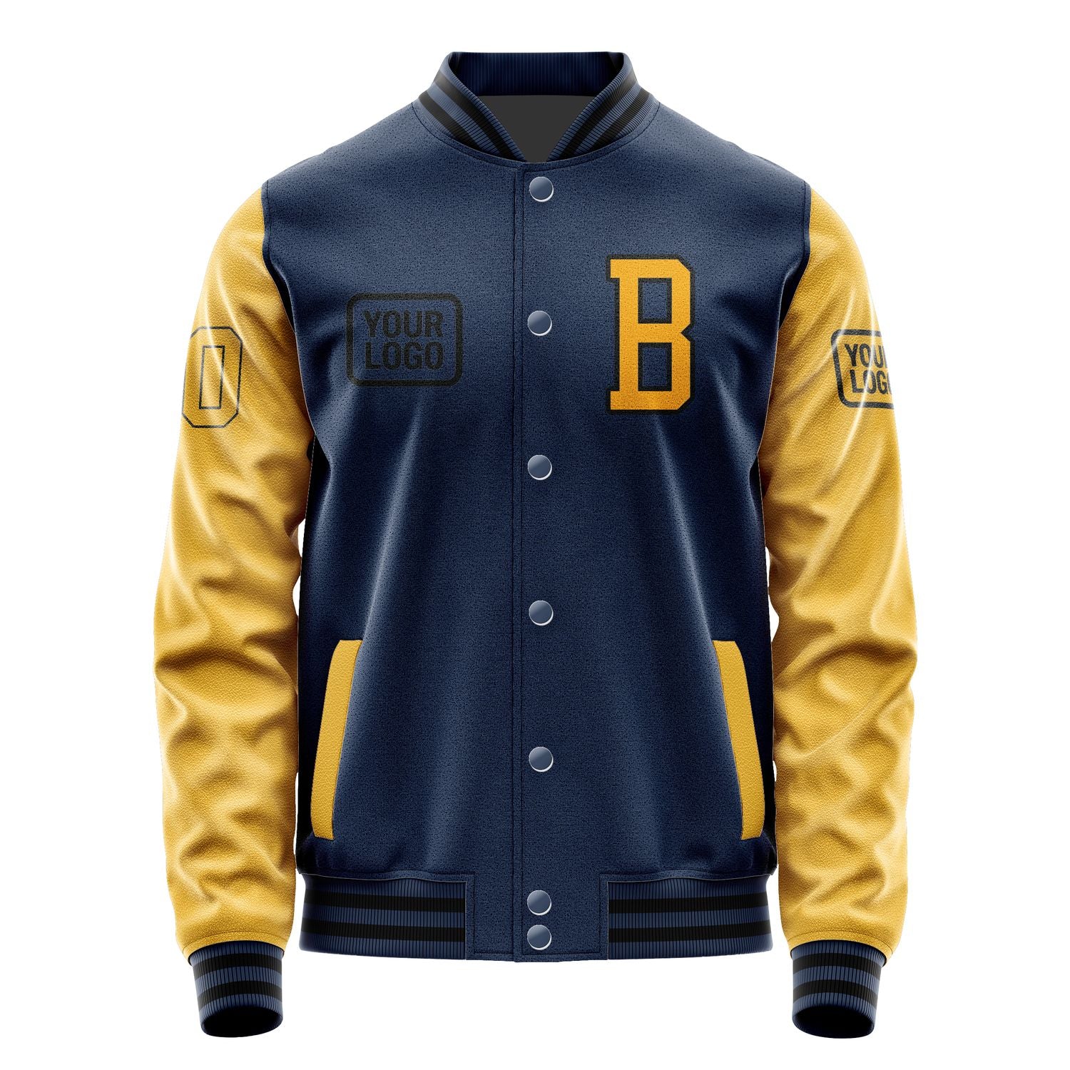 Maßgeschneidertes Marineblau Gelb Jacke JA101019101717191917
