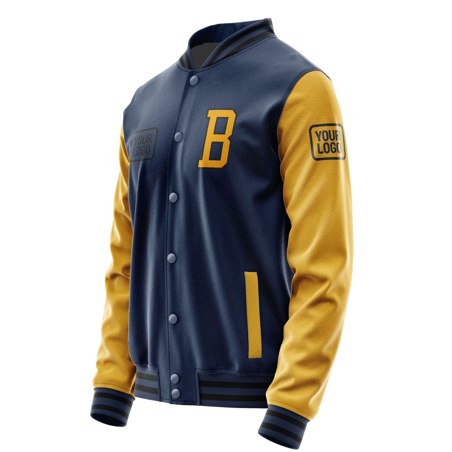Maßgeschneidertes Marineblau Gelb Jacke JA101019101717191917