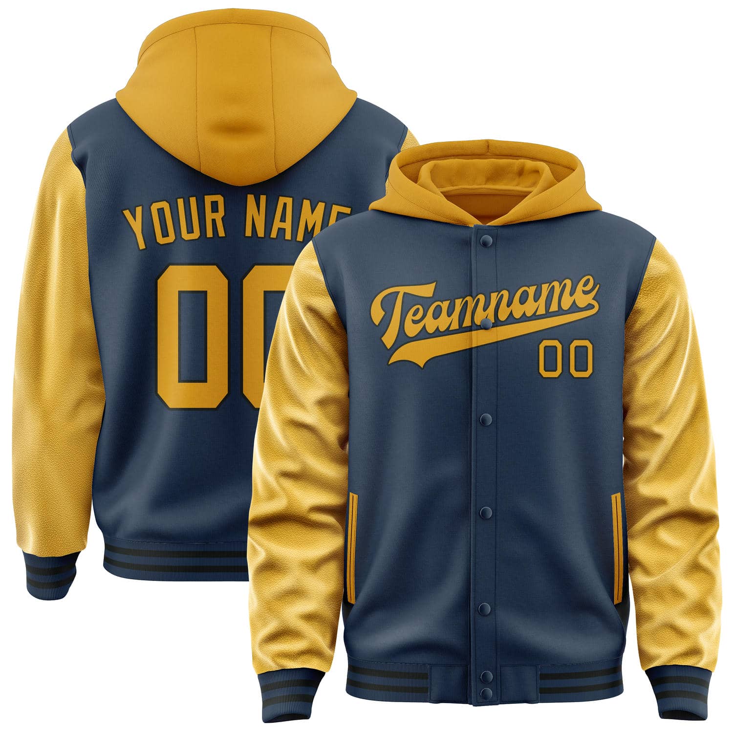Maßgeschneidertes Marineblau Gelb Jacke JA101019101717191917