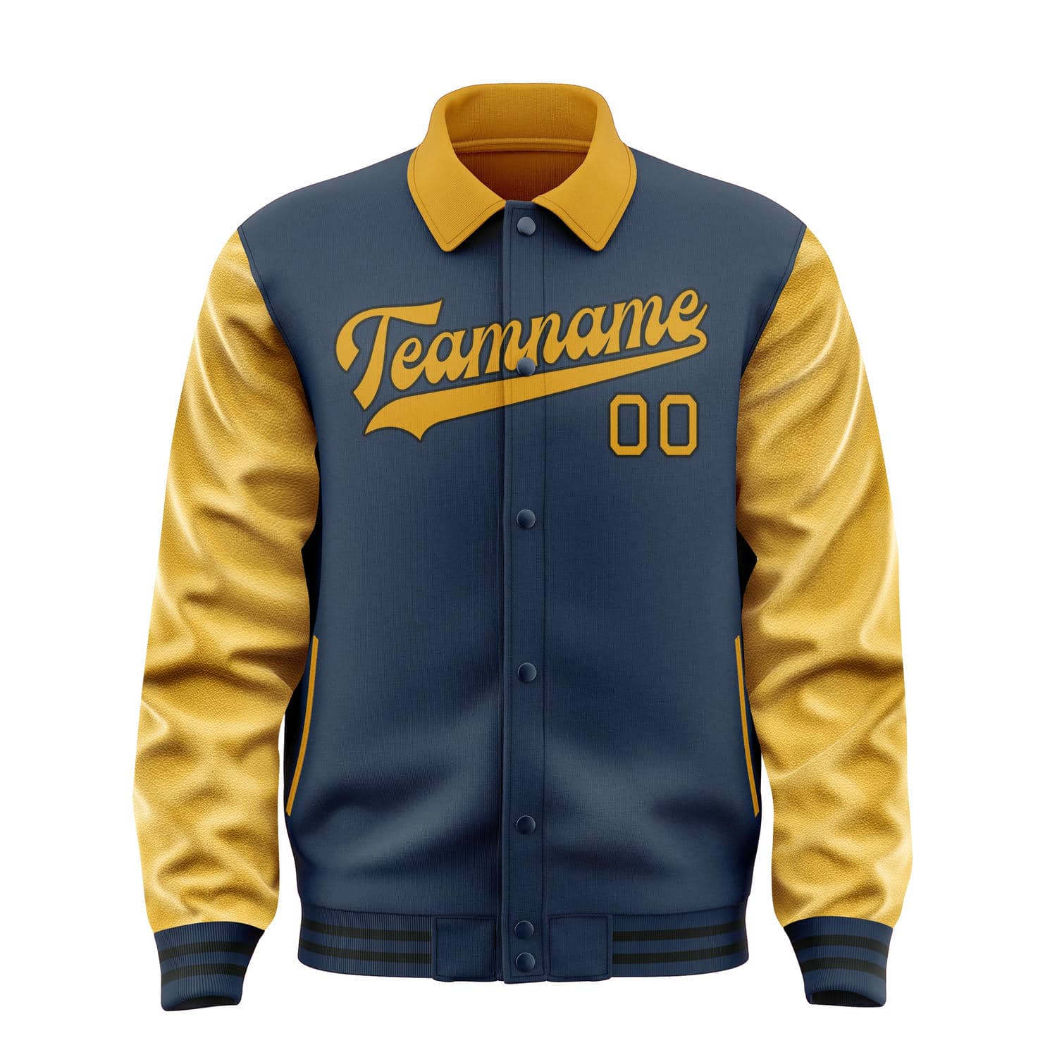 Maßgeschneidertes Marineblau Gelb Jacke