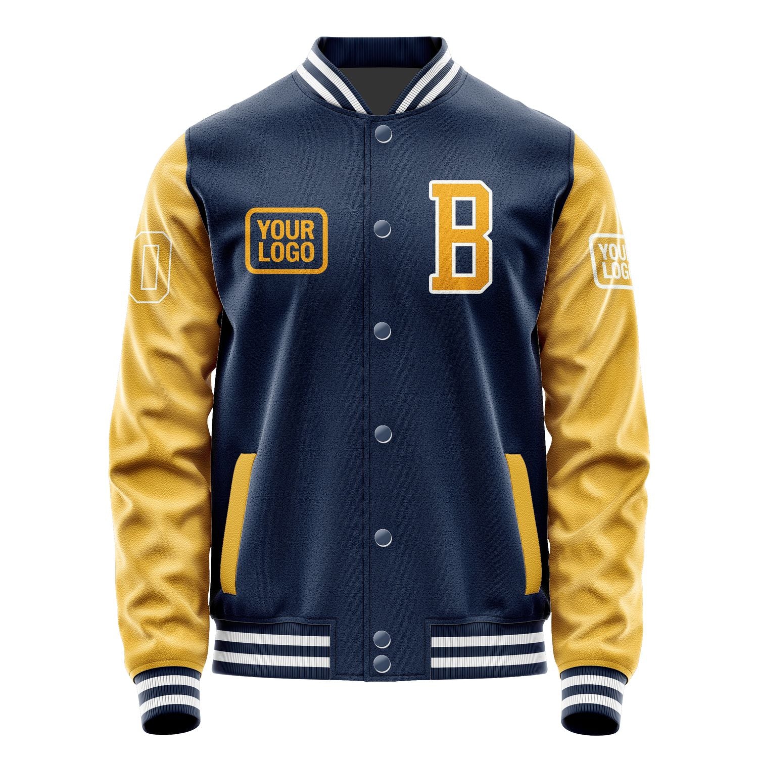 Maßgeschneidertes Marineblau Gelb Jacke JA101019101818191918