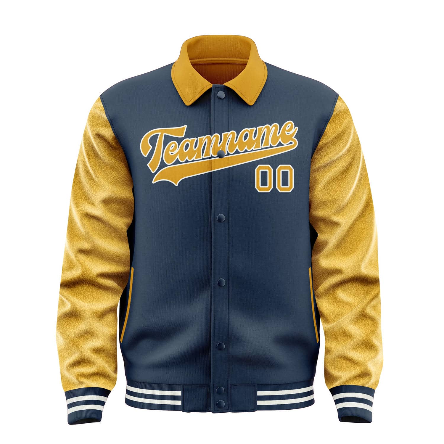 Maßgeschneidertes Marineblau Gelb Jacke