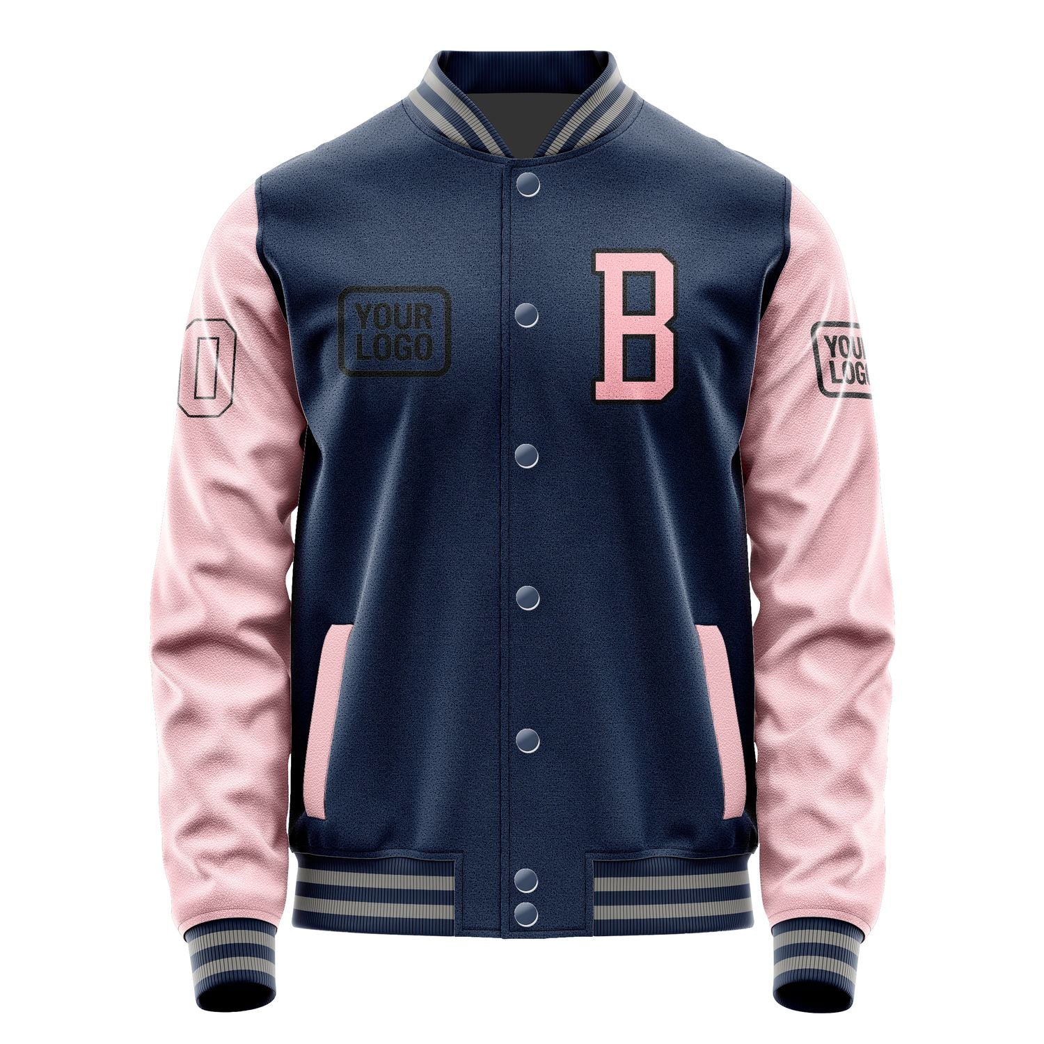 Maßgeschneidertes Marineblau Rosa Jacke JA101021100417212117