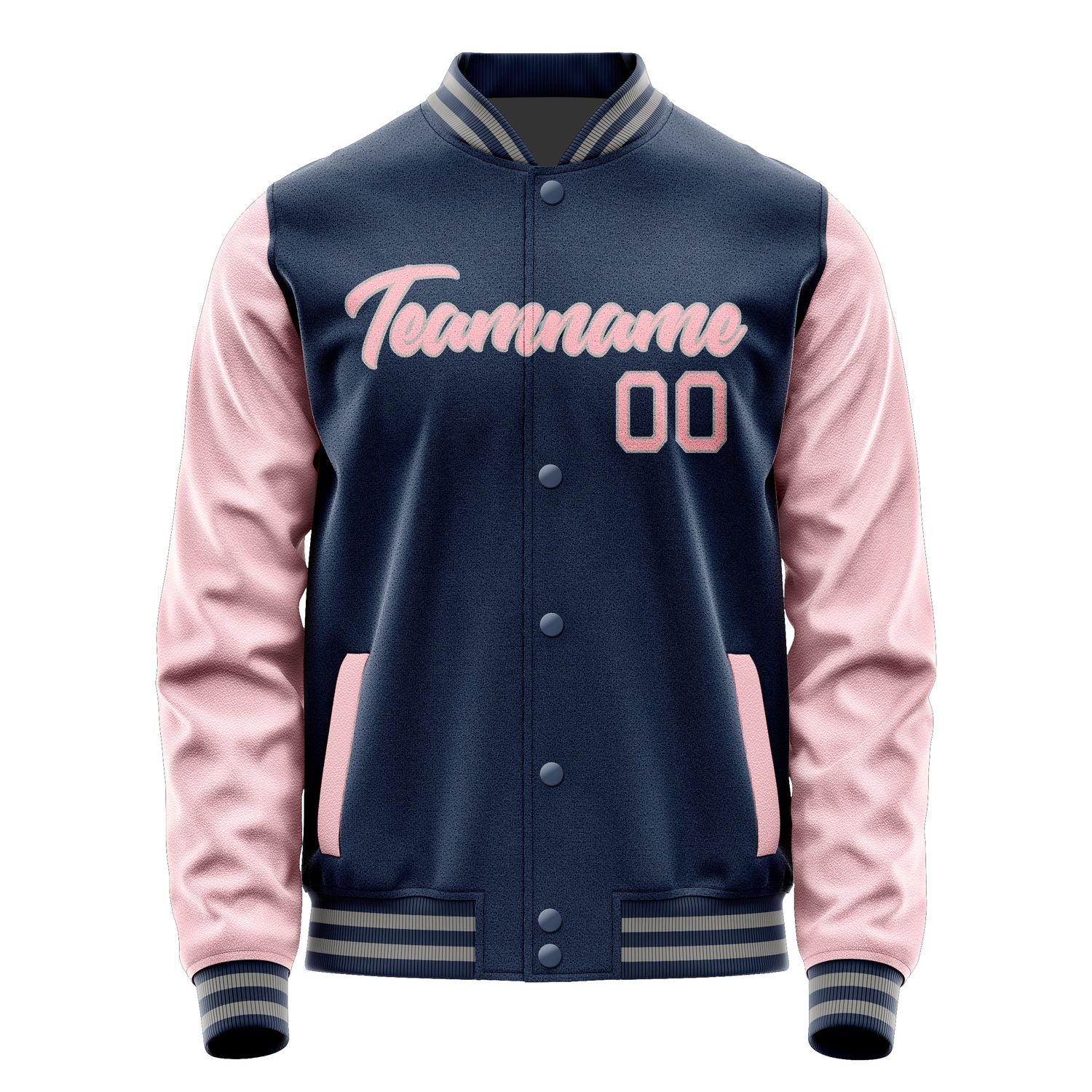 Maßgeschneidertes Marineblau Rosa Jacke Ja1010211004B20421