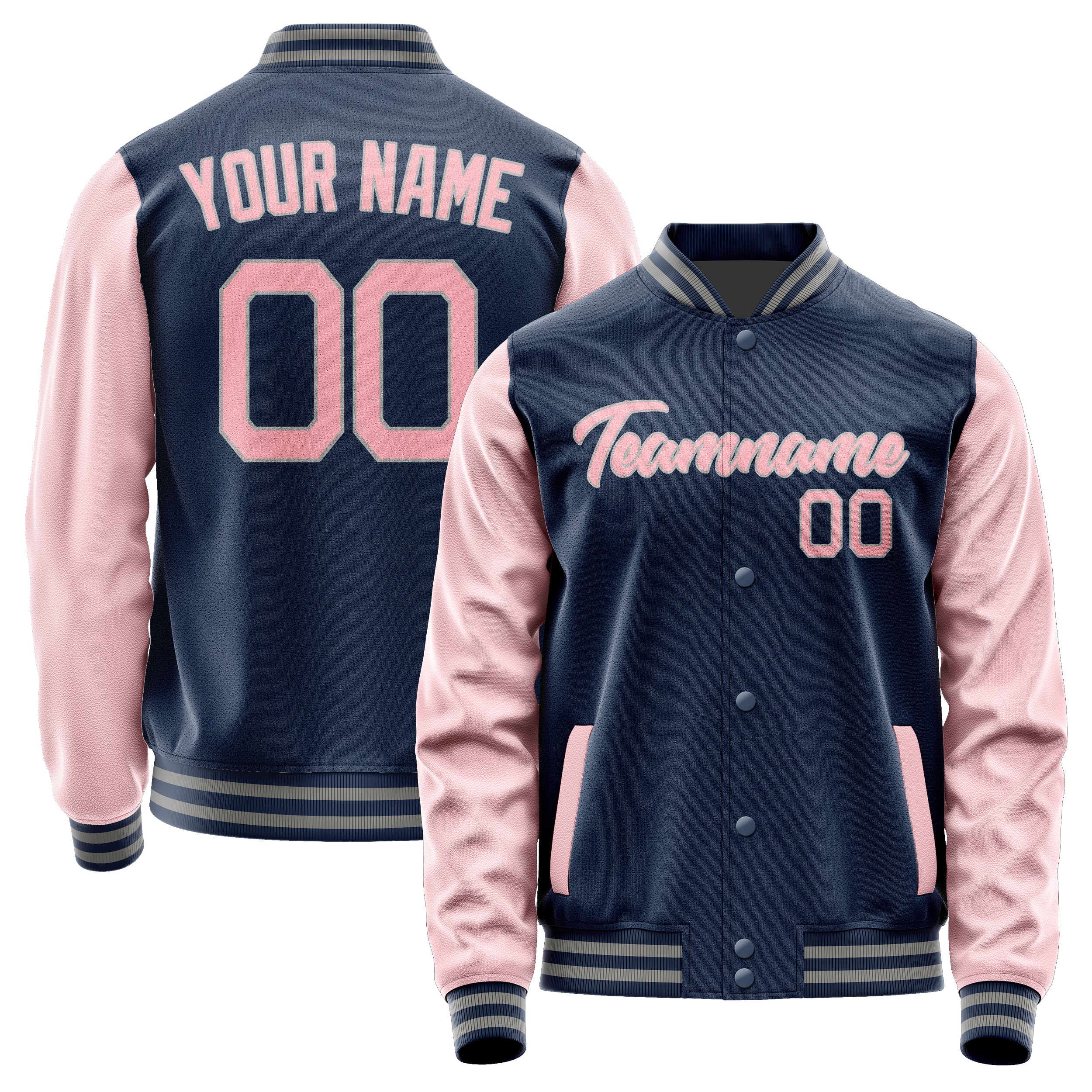 Maßgeschneidertes Marineblau Rosa Jacke Ja1010211004B20421