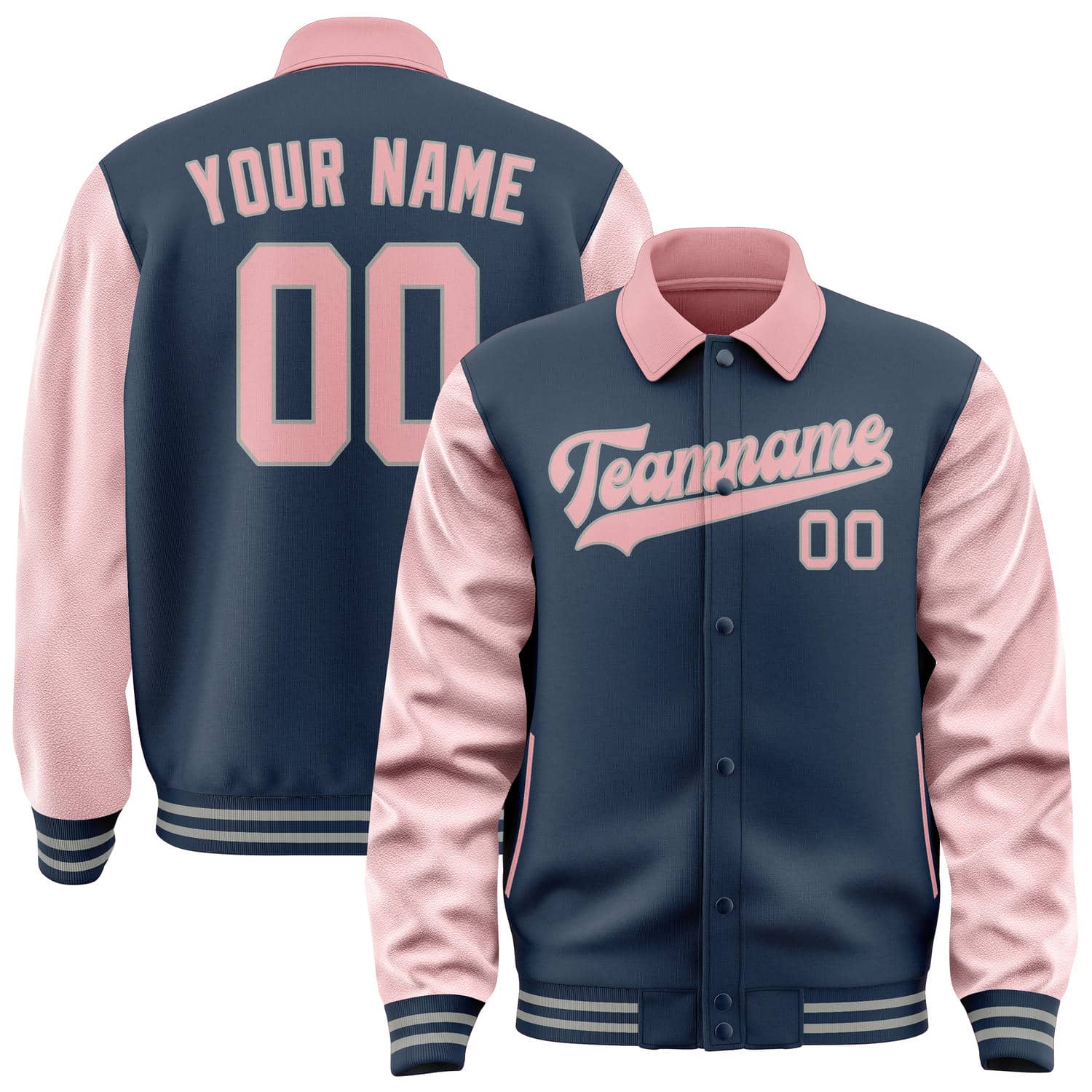 Maßgeschneidertes Marineblau Rosa Jacke JA101021100417212117