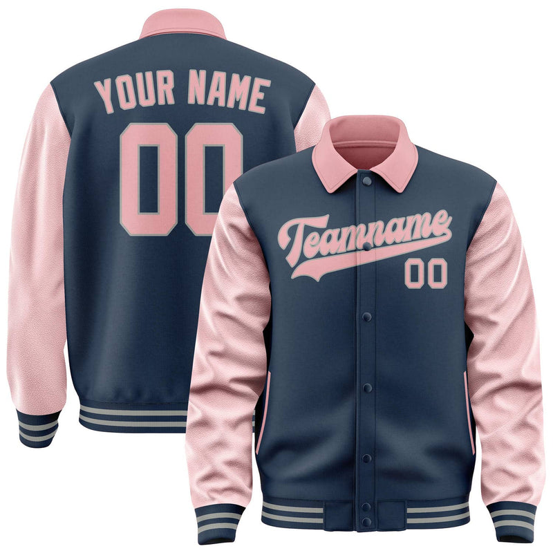 Maßgeschneidertes Marineblau Rosa Jacke JA101021100417212117