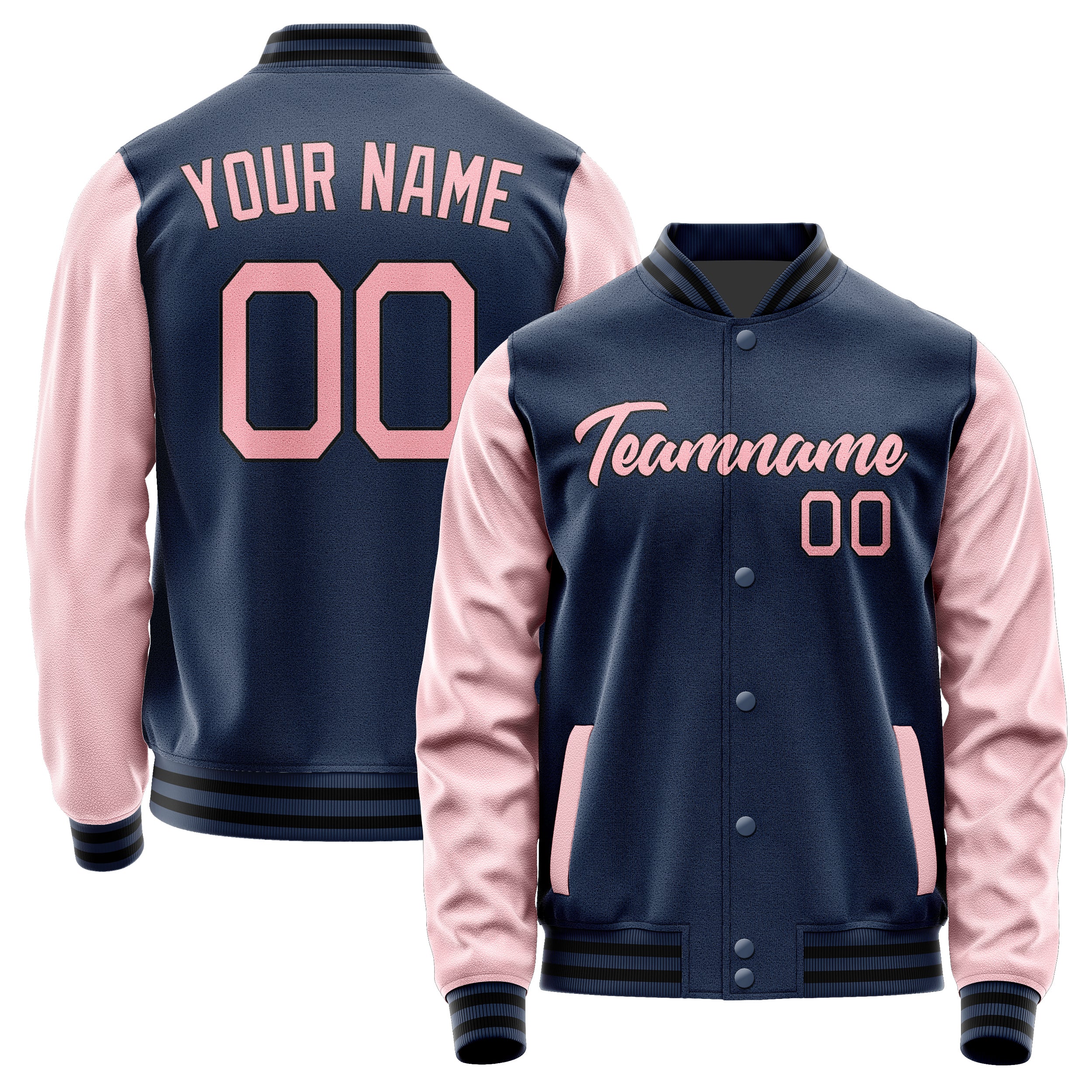 Maßgeschneidertes Marineblau Rosa Jacke Ja1010211017B21721