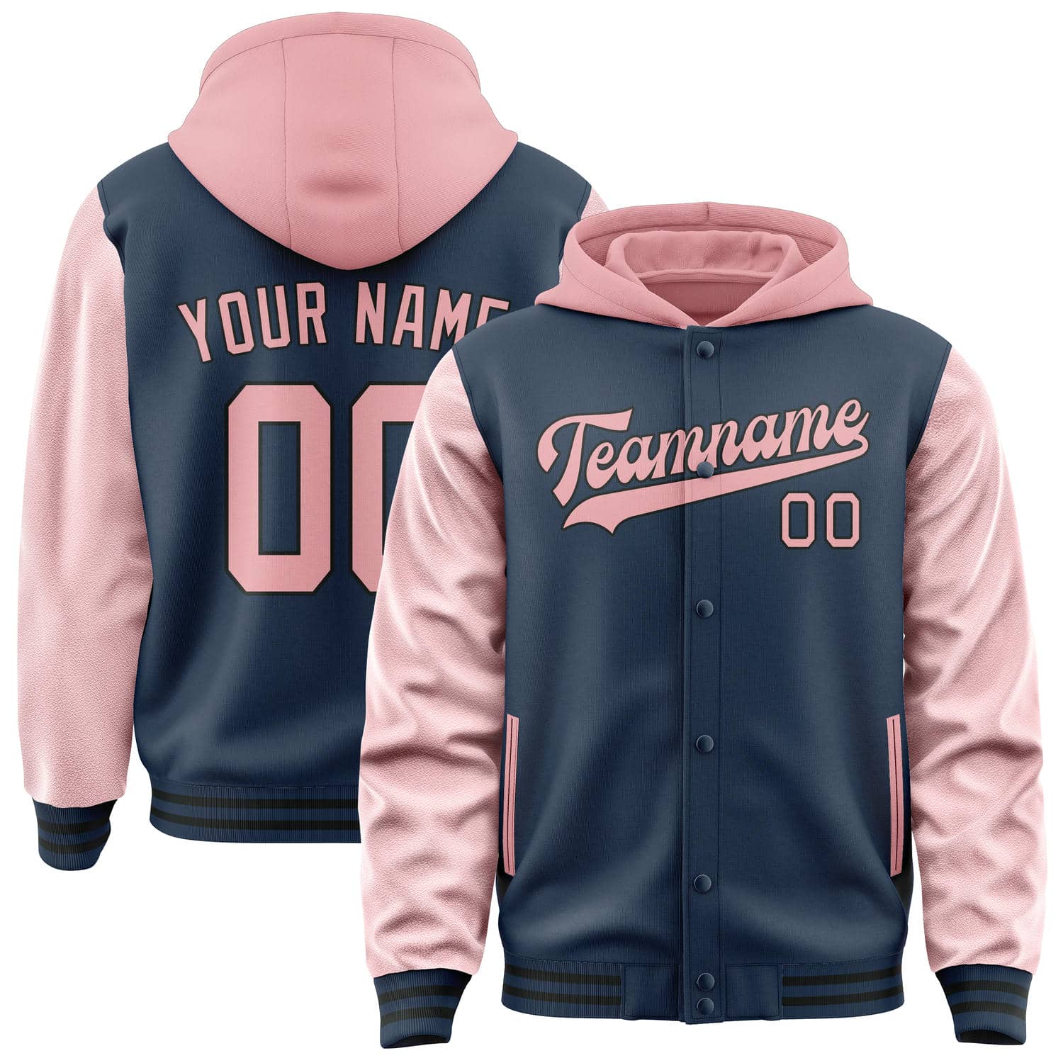 Maßgeschneidertes Marineblau Rosa Jacke JA101021101717212117