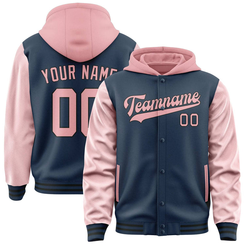 Maßgeschneidertes Marineblau Rosa Jacke JA101021101717212117