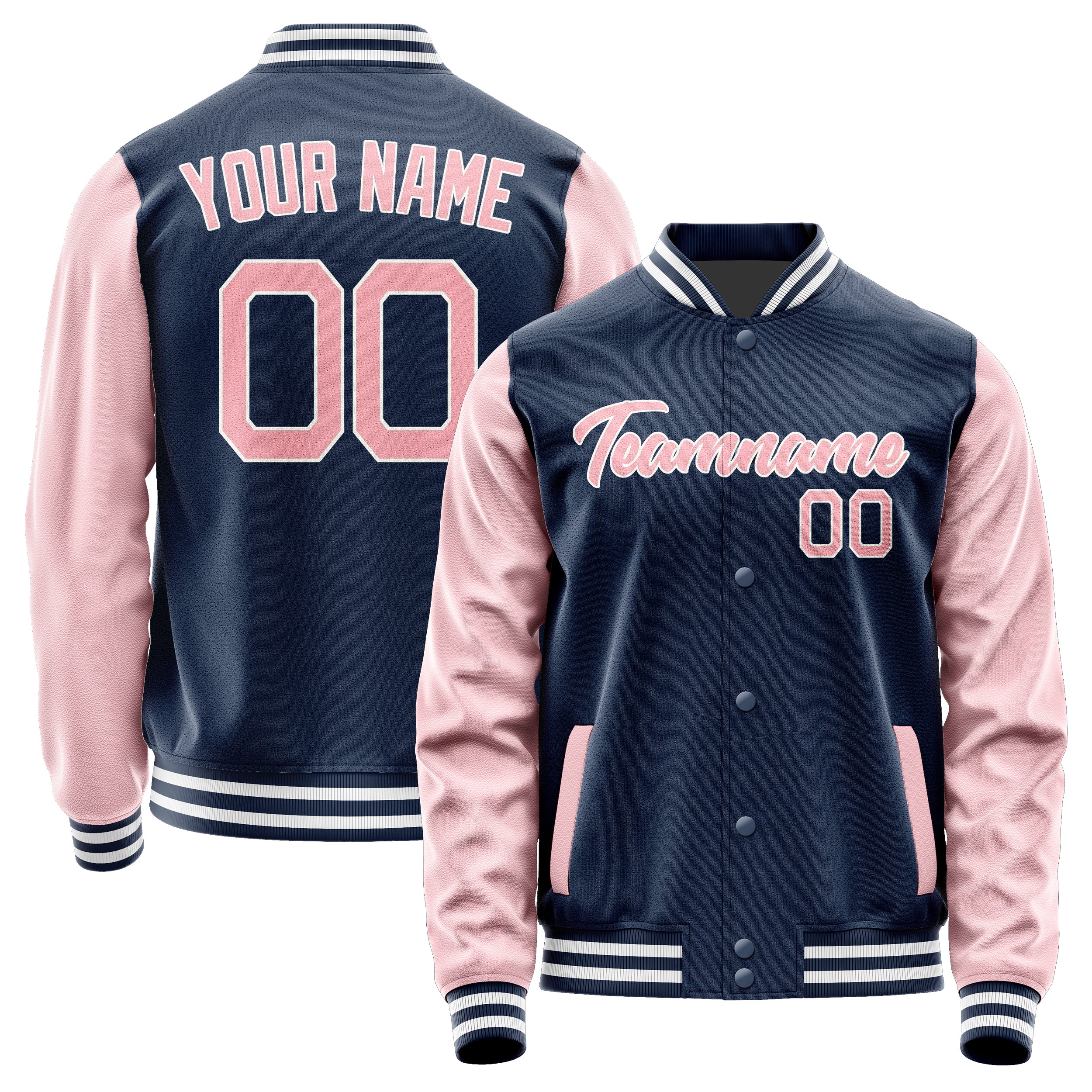 Maßgeschneidertes Marineblau Rosa Jacke Ja1010211018B21821
