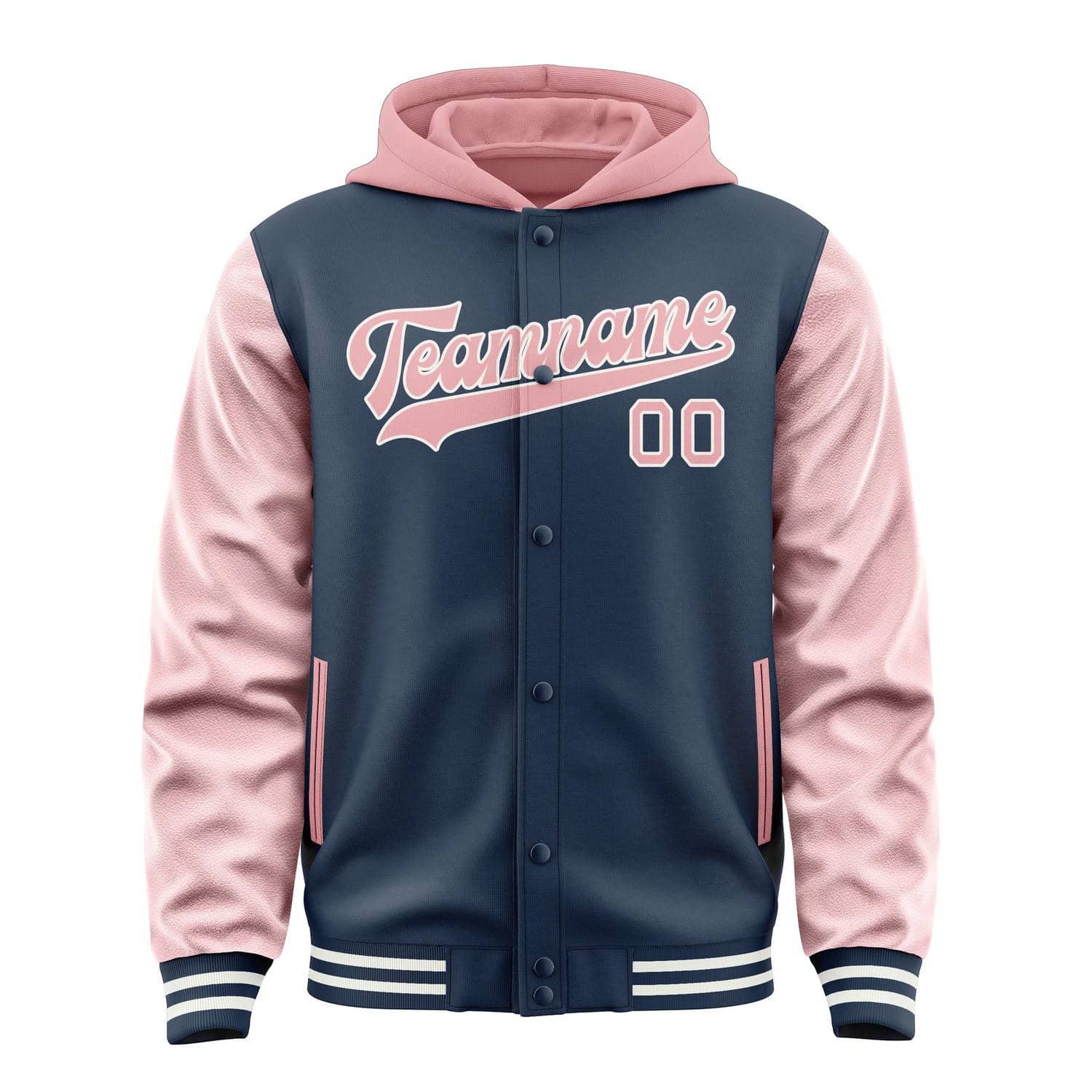 Maßgeschneidertes Marineblau Rosa Jacke