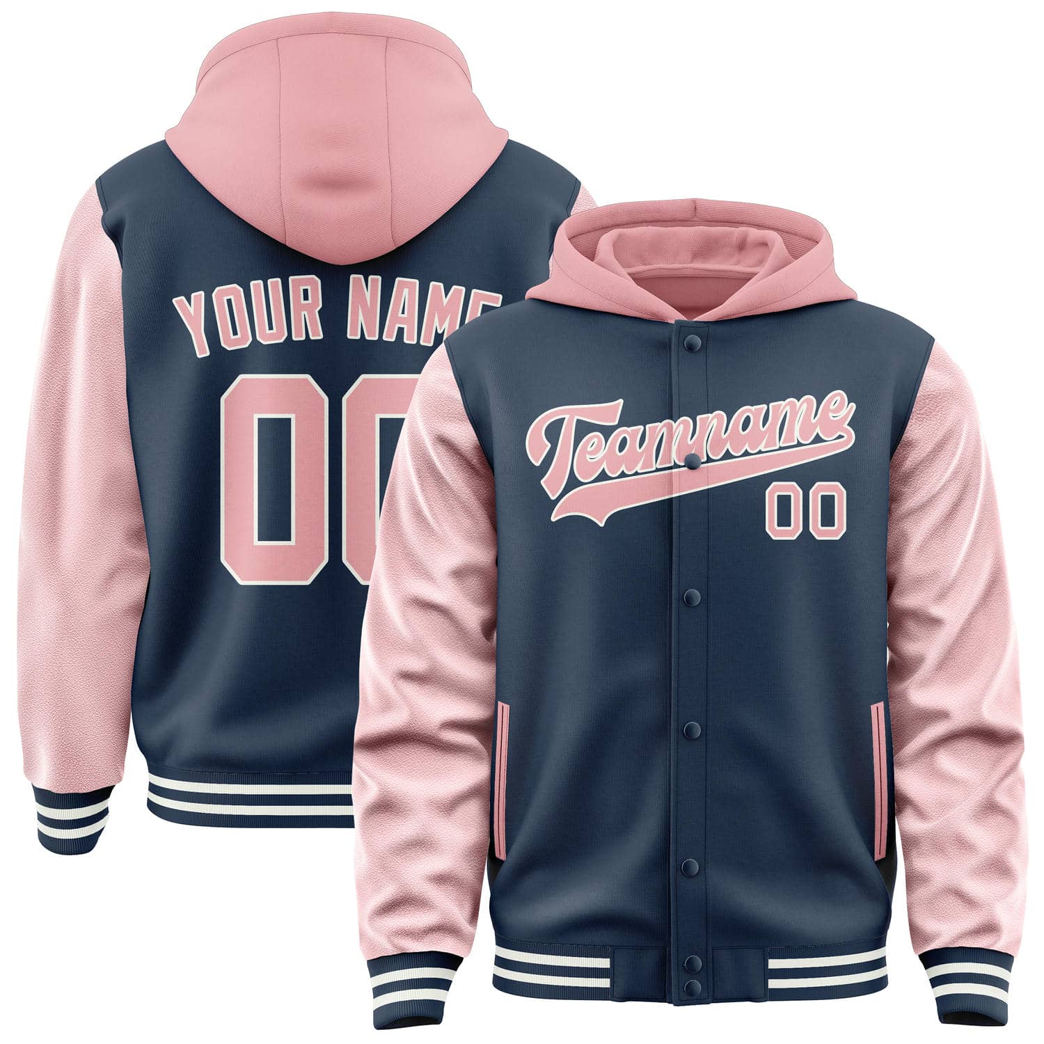 Maßgeschneidertes Marineblau Rosa Jacke JA101021101818212118