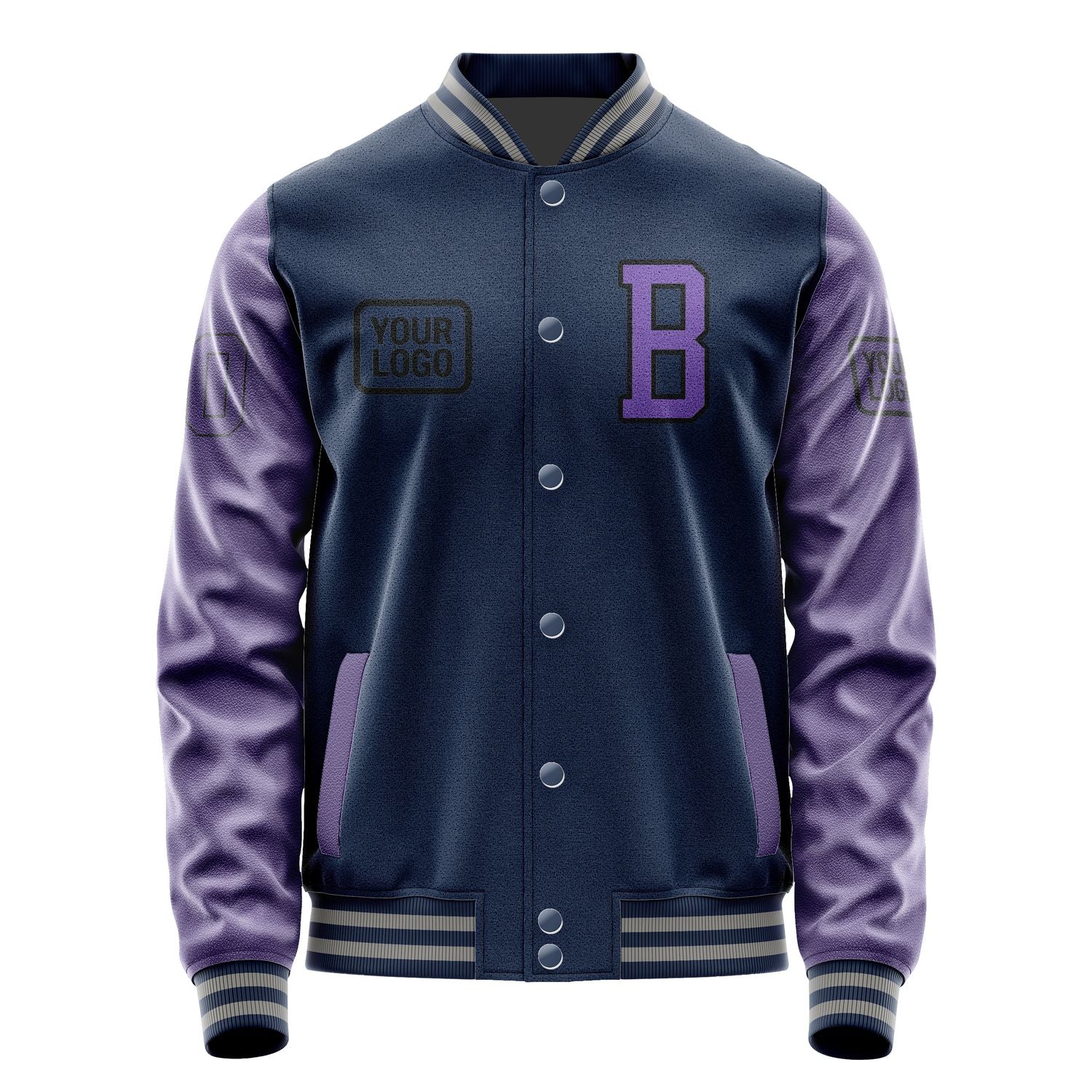 Maßgeschneidertes Marineblau Lavendel Jacke JA101023100417232317