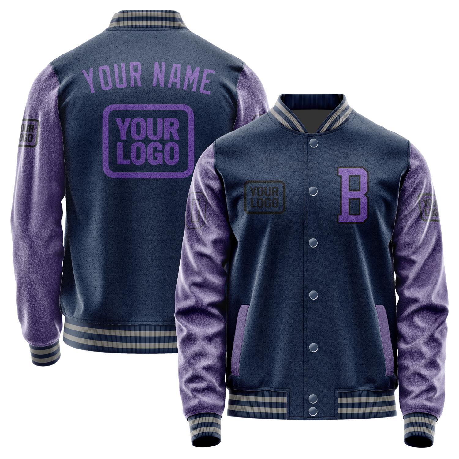 Maßgeschneidertes Marineblau Lavendel Jacke JA101023100417232317