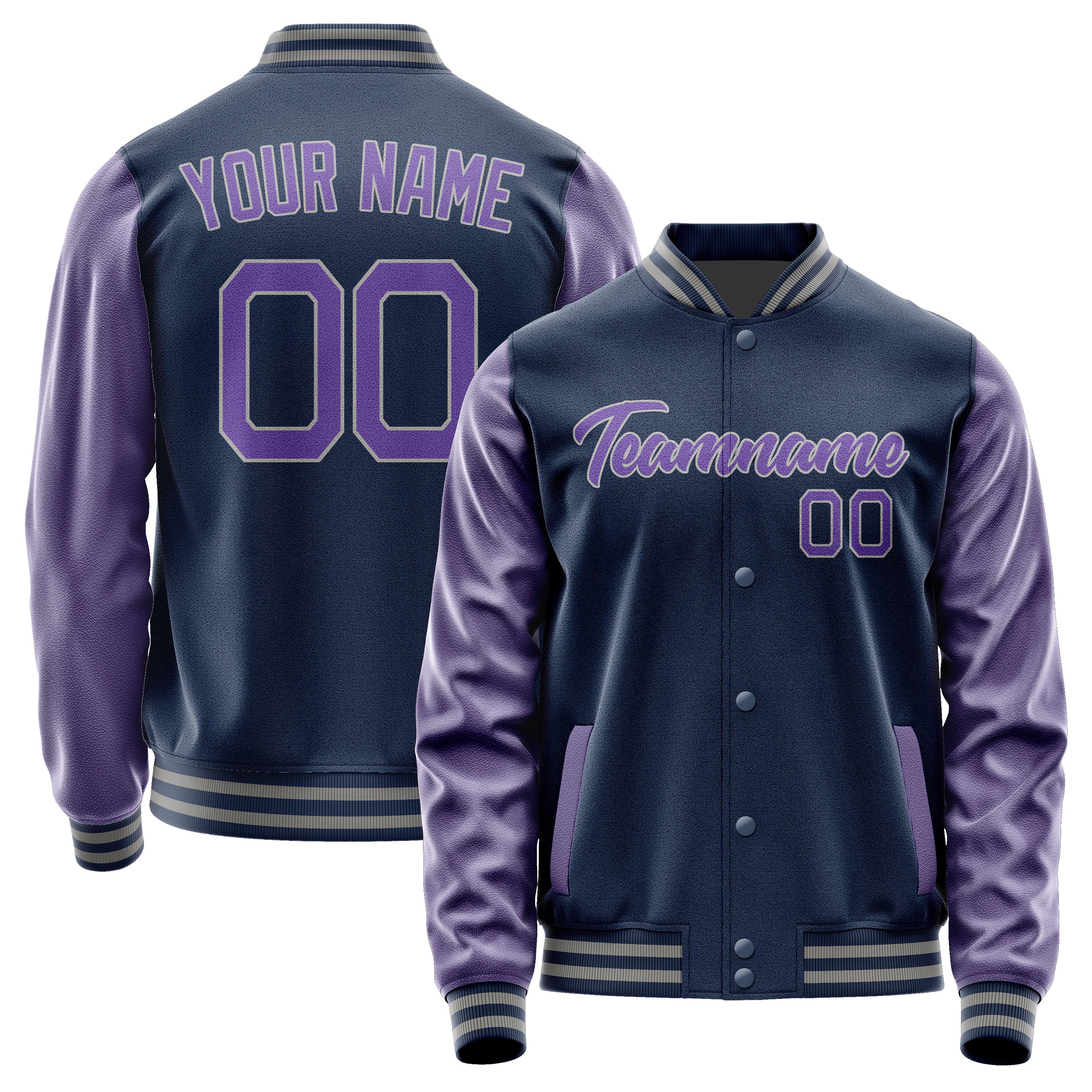 Maßgeschneidertes Marineblau Lavendel Jacke Ja1010231004B20423