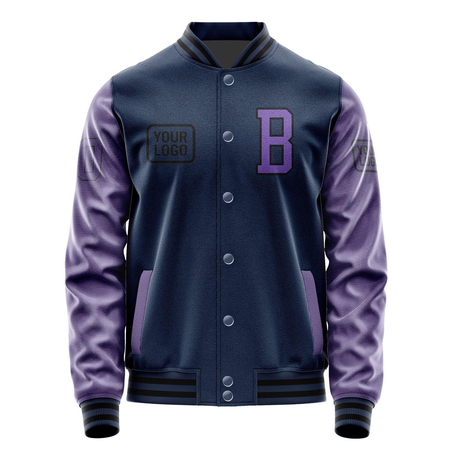 Maßgeschneidertes Marineblau Lavendel Jacke JA101023101717232317