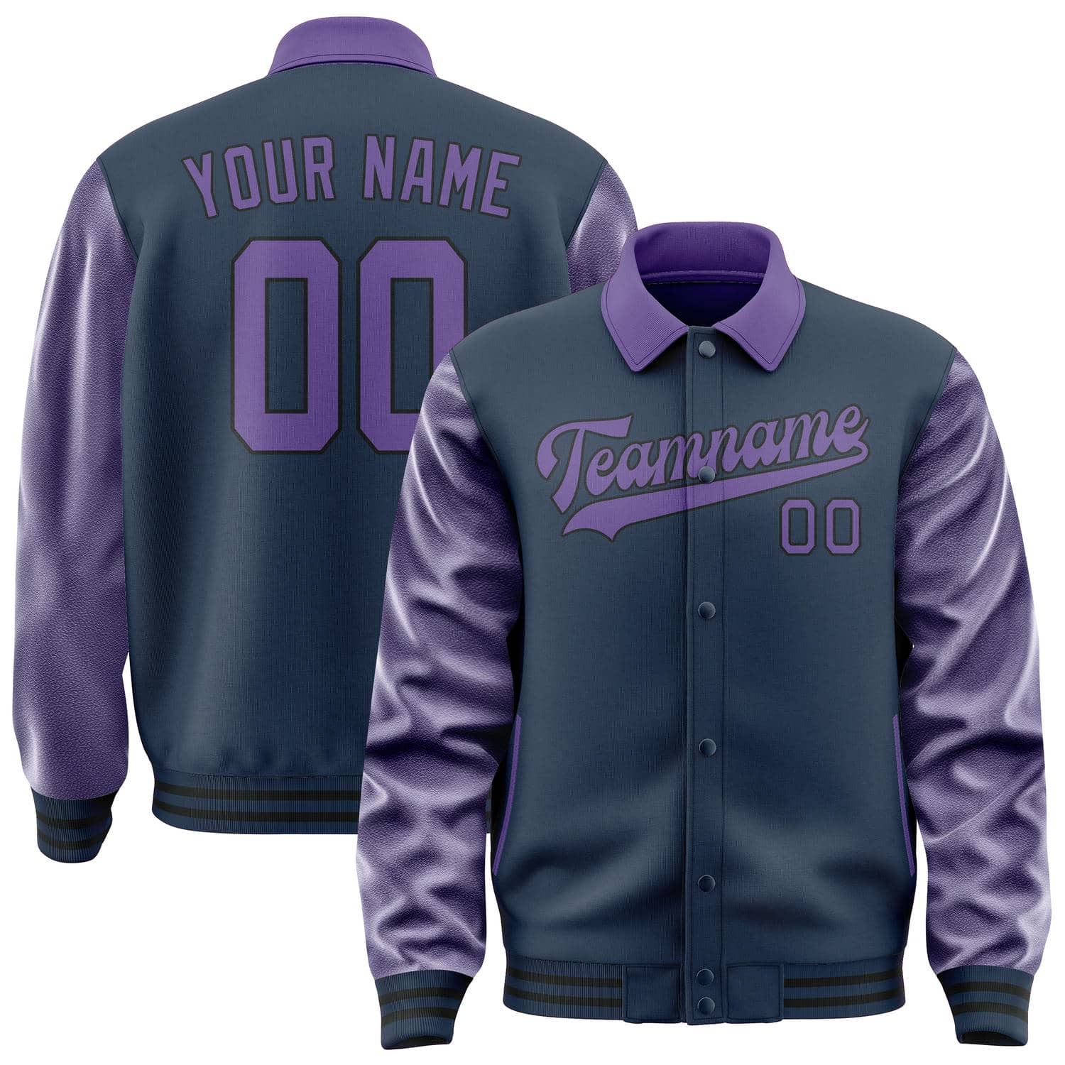 Maßgeschneidertes Marineblau Lavendel Jacke JA101023101717232317