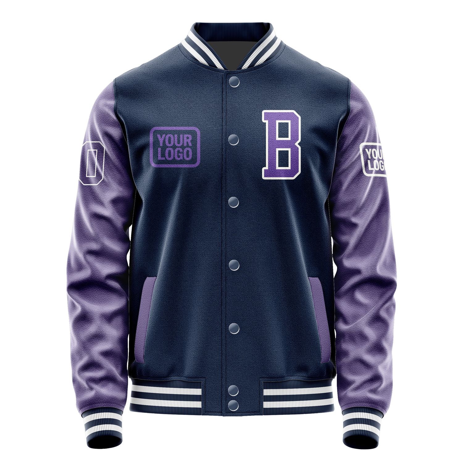 Maßgeschneidertes Marineblau Lavendel Jacke JA101023101818232318