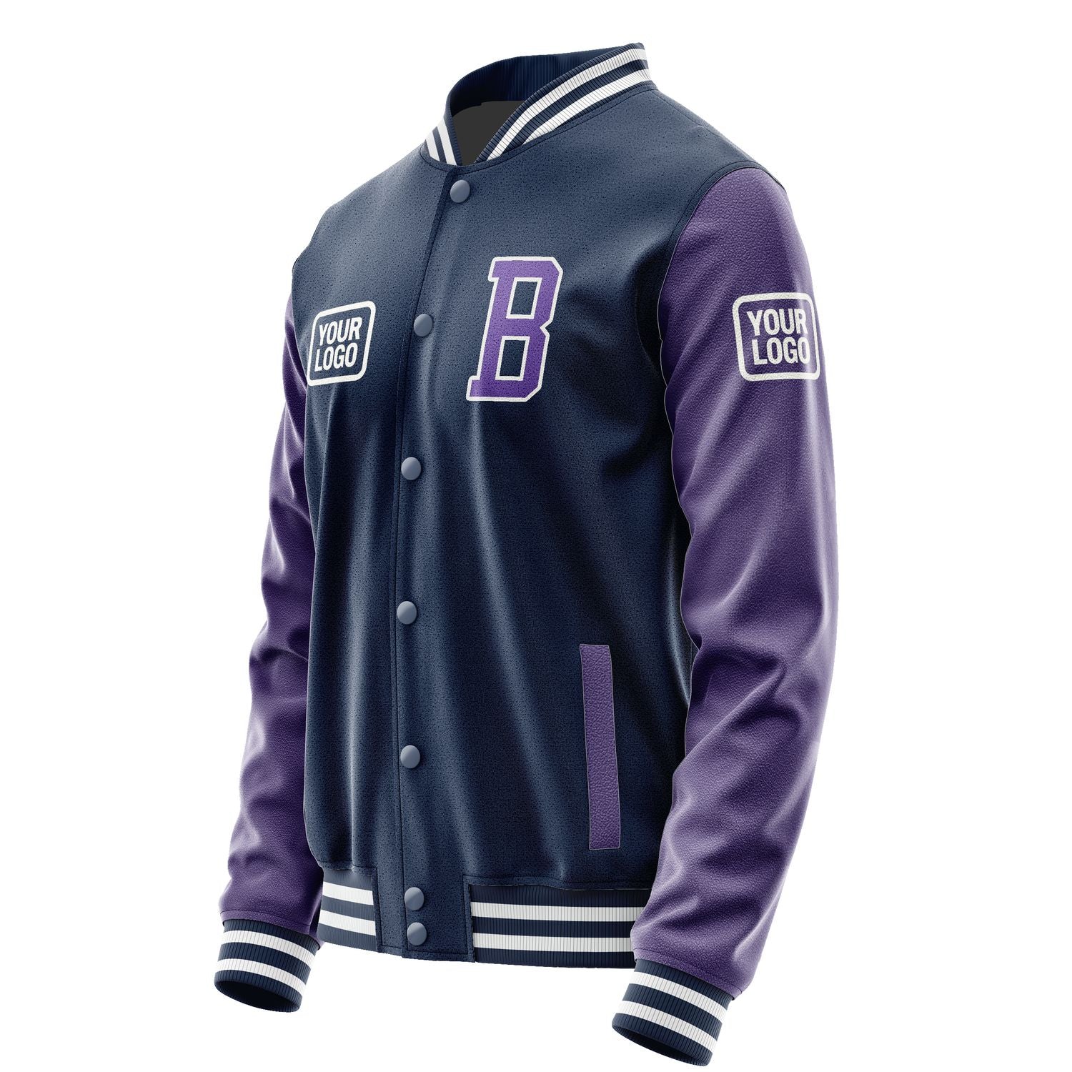 Maßgeschneidertes Marineblau Lavendel Jacke JA101023101818232318