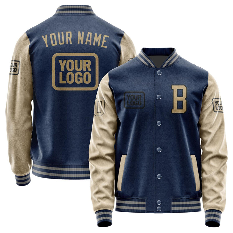Maßgeschneidertes Marineblau Hellkhaki Jacke JA101025100417252517