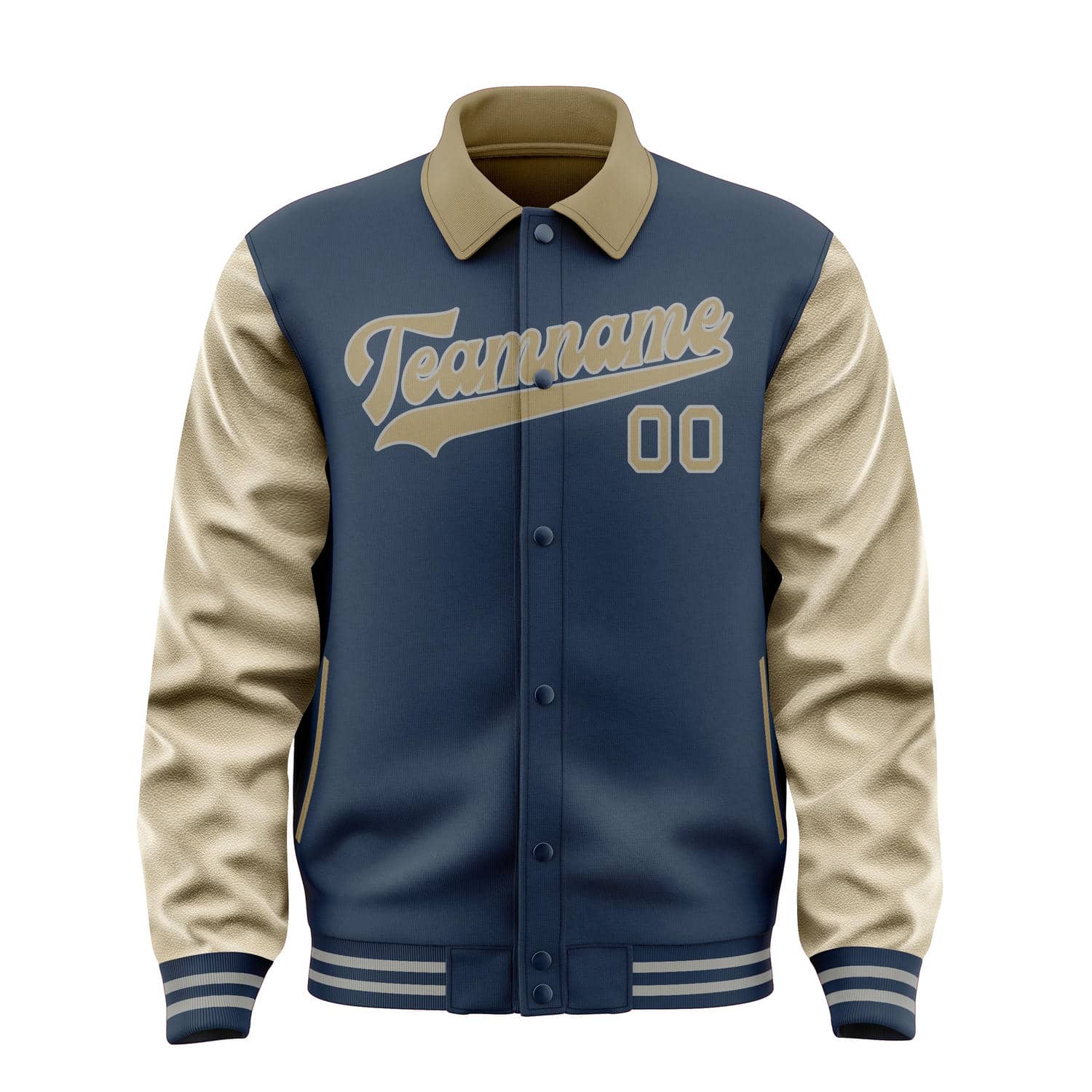 Maßgeschneidertes Marineblau Hellkhaki Jacke