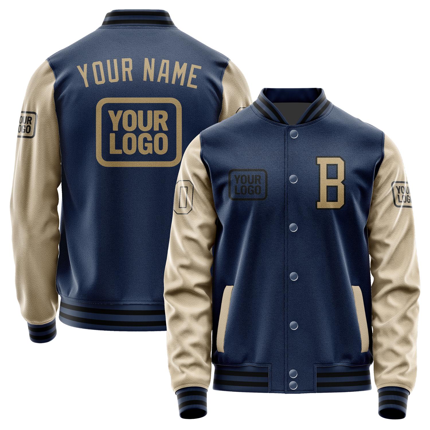 Maßgeschneidertes Marineblau Hellkhaki Jacke JA101025101717252517