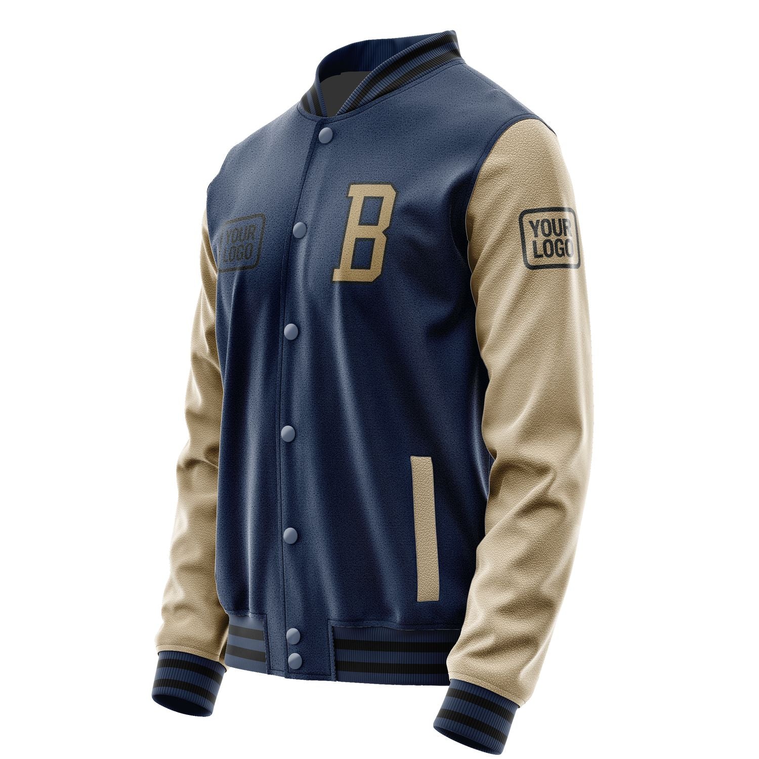 Maßgeschneidertes Marineblau Hellkhaki Jacke JA101025101717252517