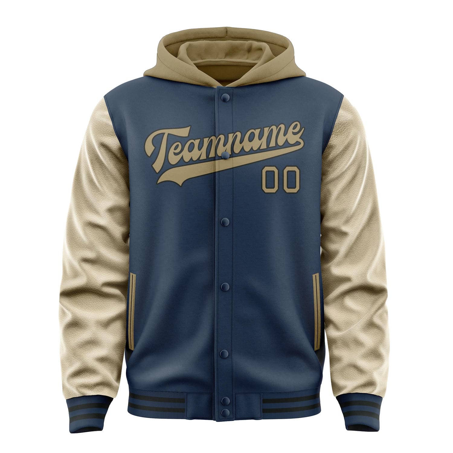 Maßgeschneidertes Marineblau Hellkhaki Jacke