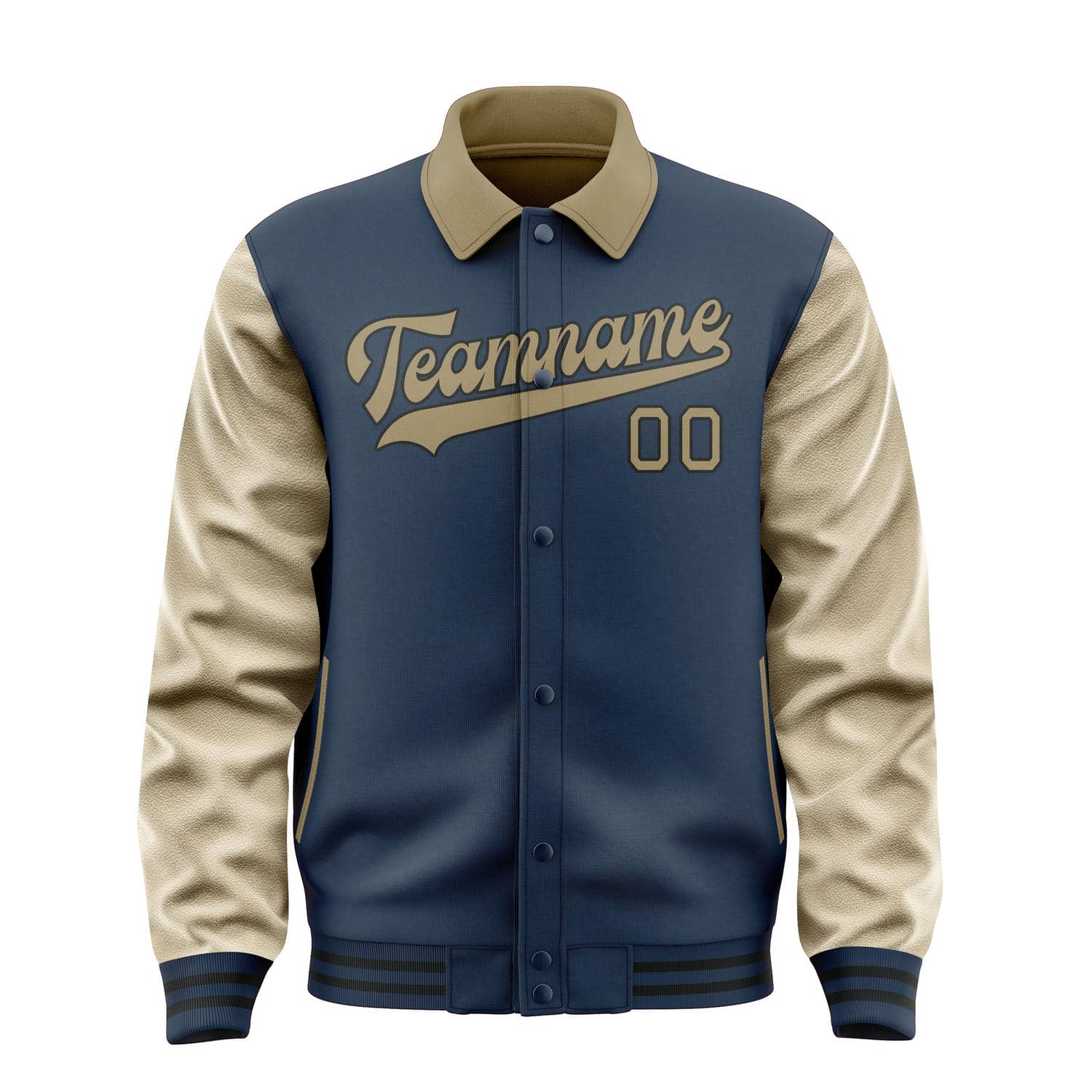 Maßgeschneidertes Marineblau Hellkhaki Jacke