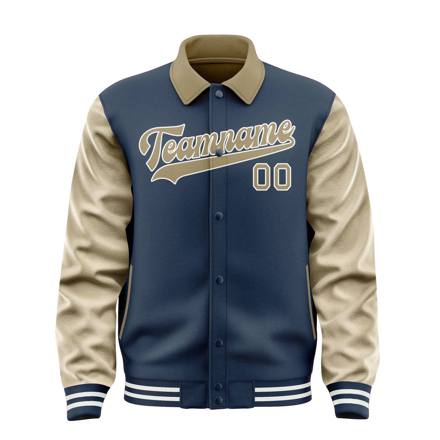Maßgeschneidertes Marineblau Hellkhaki Jacke