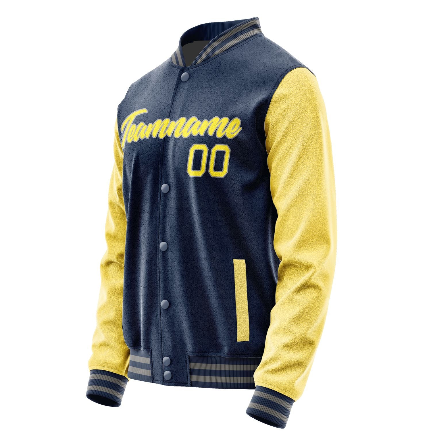 Maßgeschneidertes Marineblau Blassgelb Jacke Ja1010261004B20426