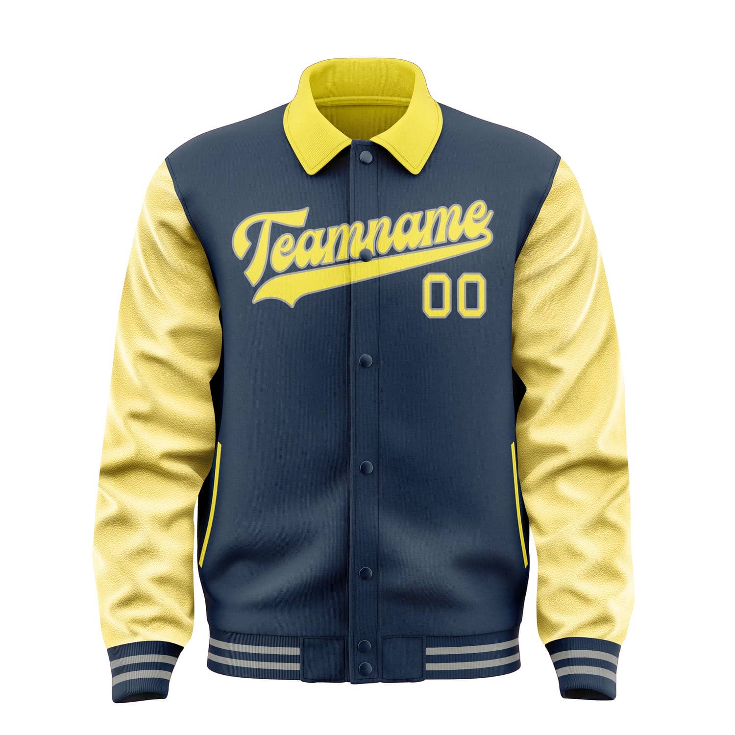 Maßgeschneidertes Marineblau Blassgelb Jacke
