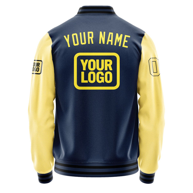 Maßgeschneidertes Marineblau Blassgelb Jacke JA101026101717262617