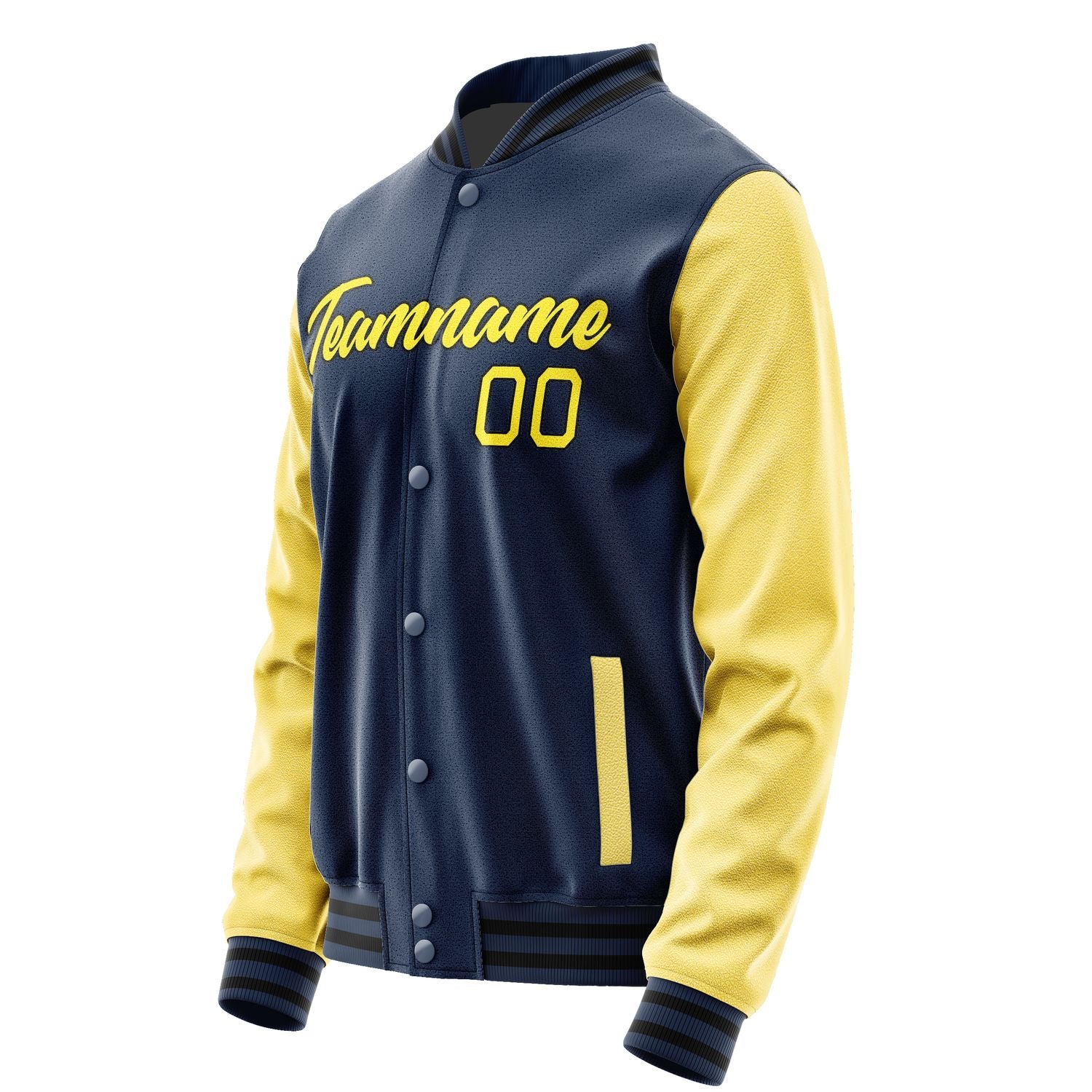 Maßgeschneidertes Marineblau Blassgelb Jacke Ja1010261017B21726