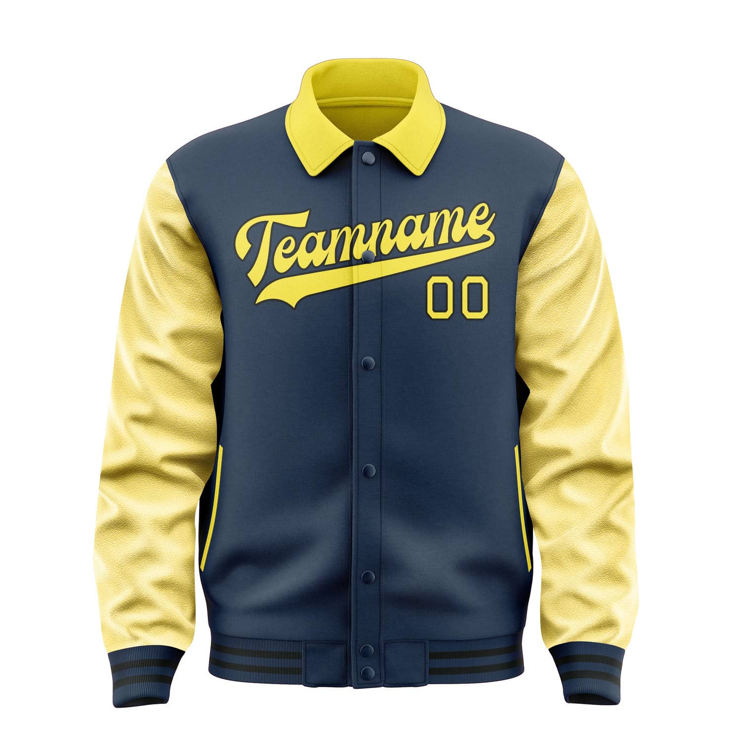 Maßgeschneidertes Marineblau Blassgelb Jacke