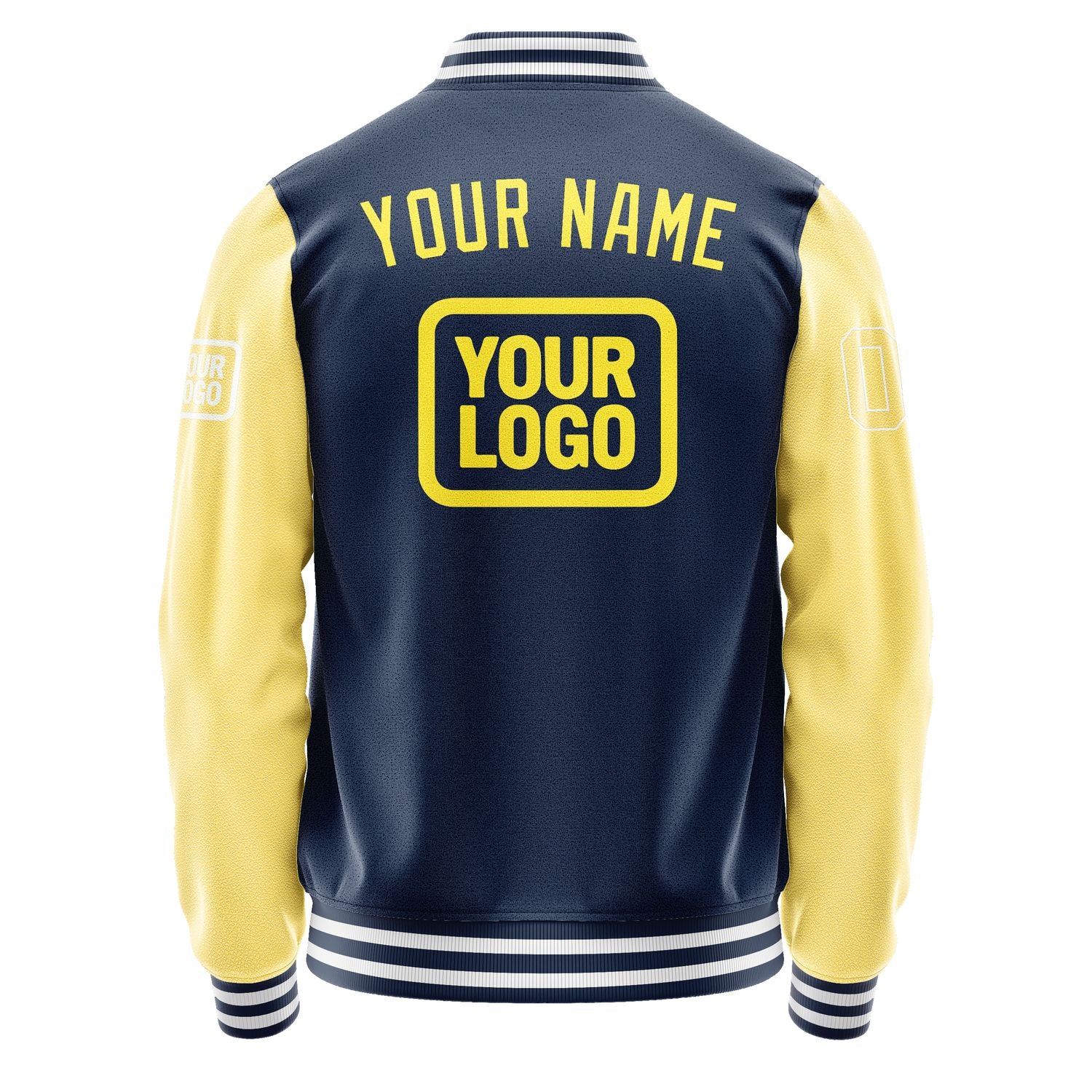 Maßgeschneidertes Marineblau Blassgelb Jacke JA101026101818262618