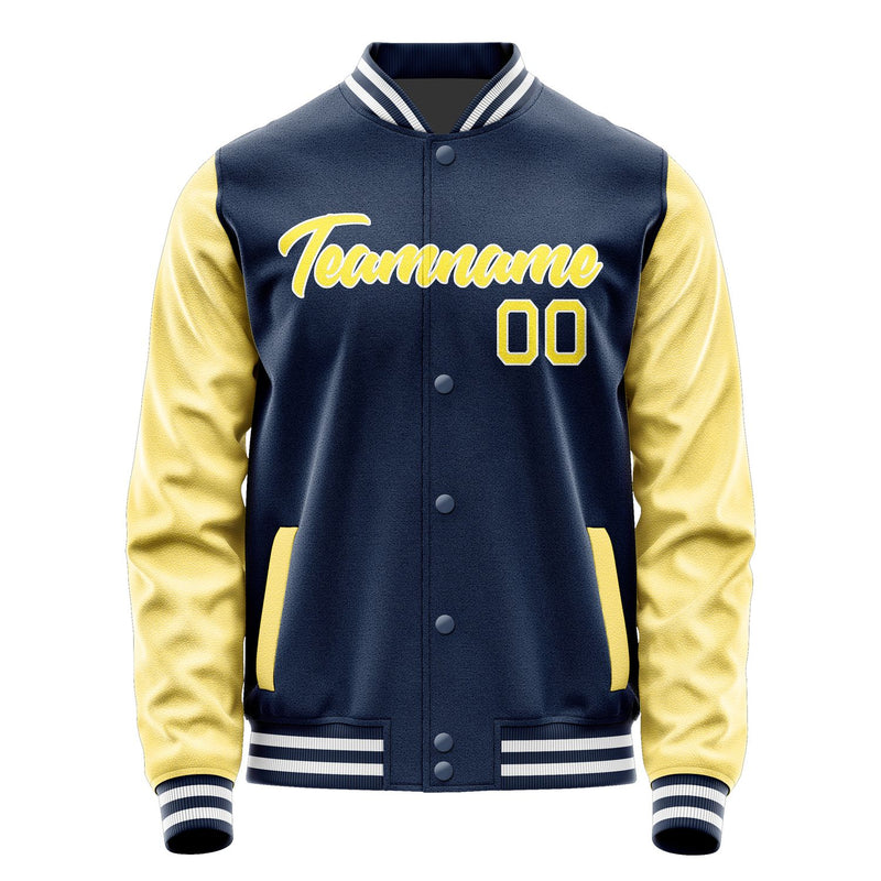 Maßgeschneidertes Marineblau Blassgelb Jacke Ja1010261018B21826