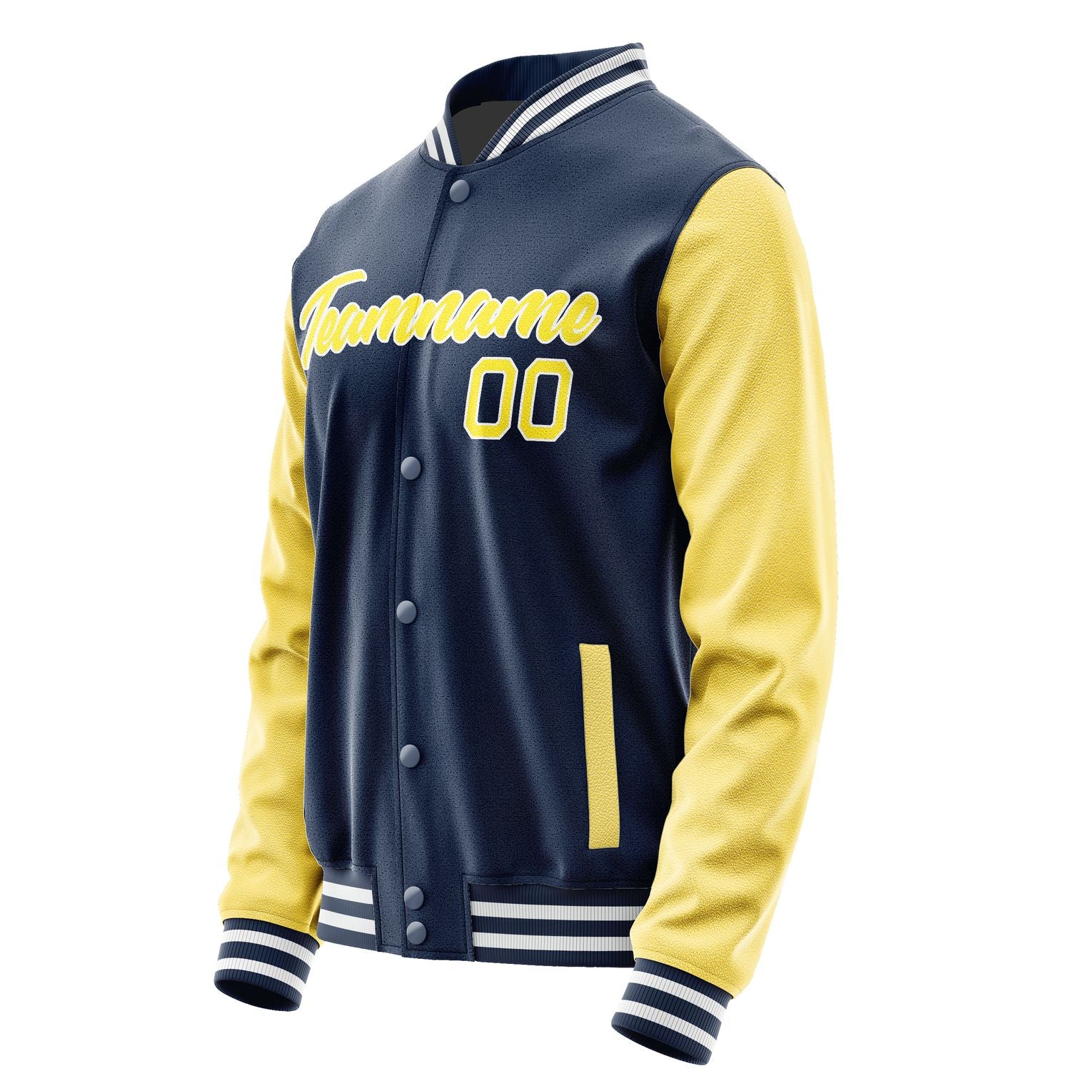 Maßgeschneidertes Marineblau Blassgelb Jacke Ja1010261018B21826