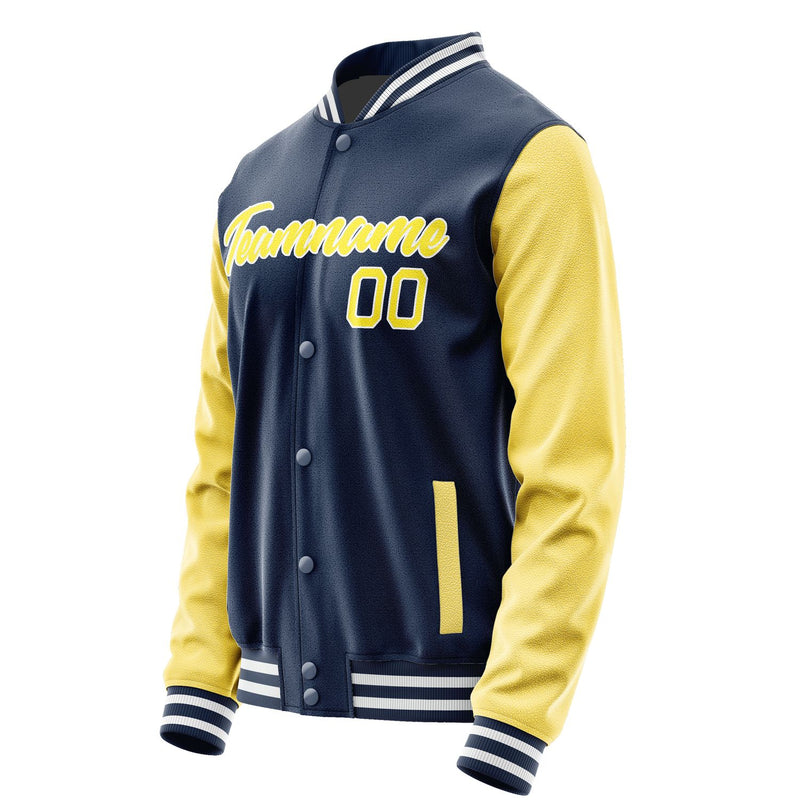 Maßgeschneidertes Marineblau Blassgelb Jacke Ja1010261018B21826