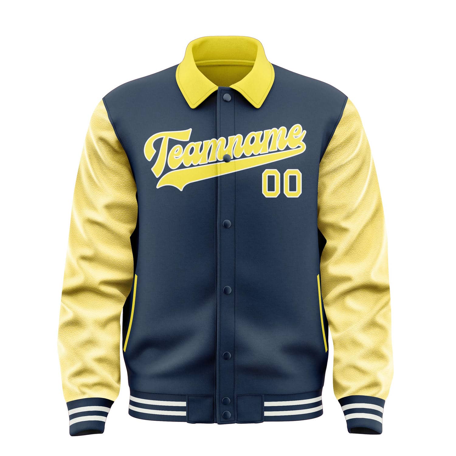 Maßgeschneidertes Marineblau Blassgelb Jacke