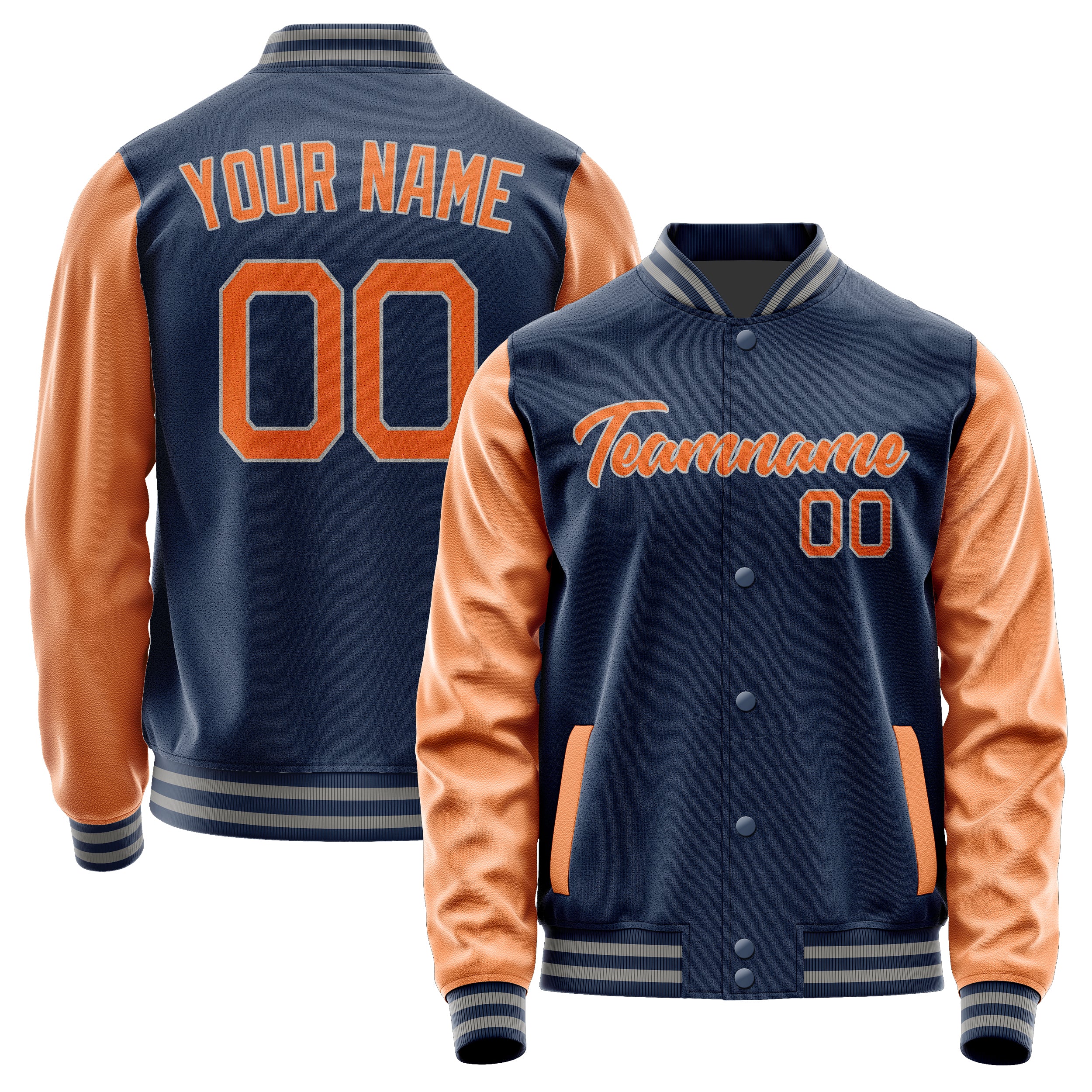 Maßgeschneidertes Marineblau Orange Jacke Ja1010281004B20428