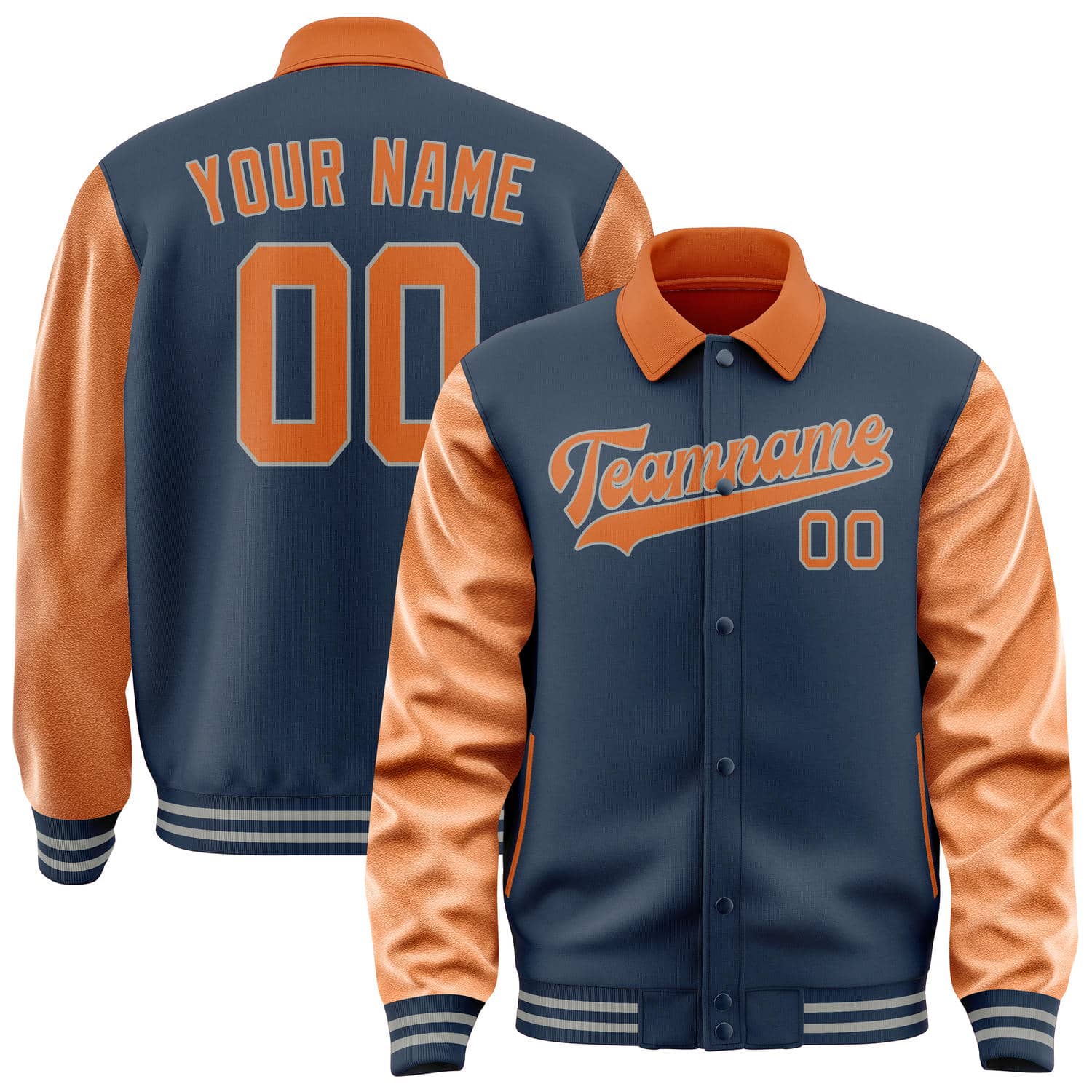 Maßgeschneidertes Marineblau Orange Jacke JA101028100417282817