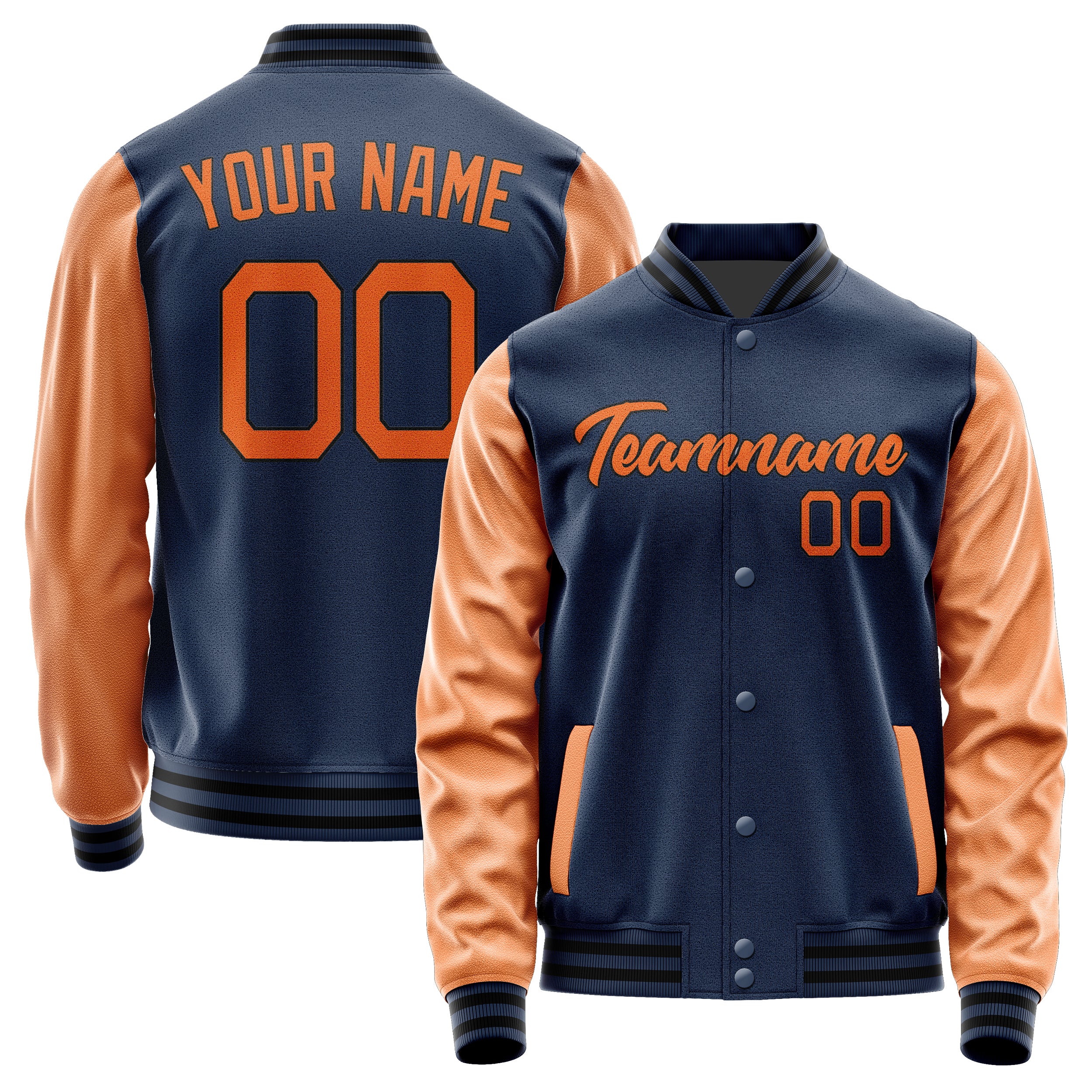Maßgeschneidertes Marineblau Orange Jacke Ja1010281017B21728