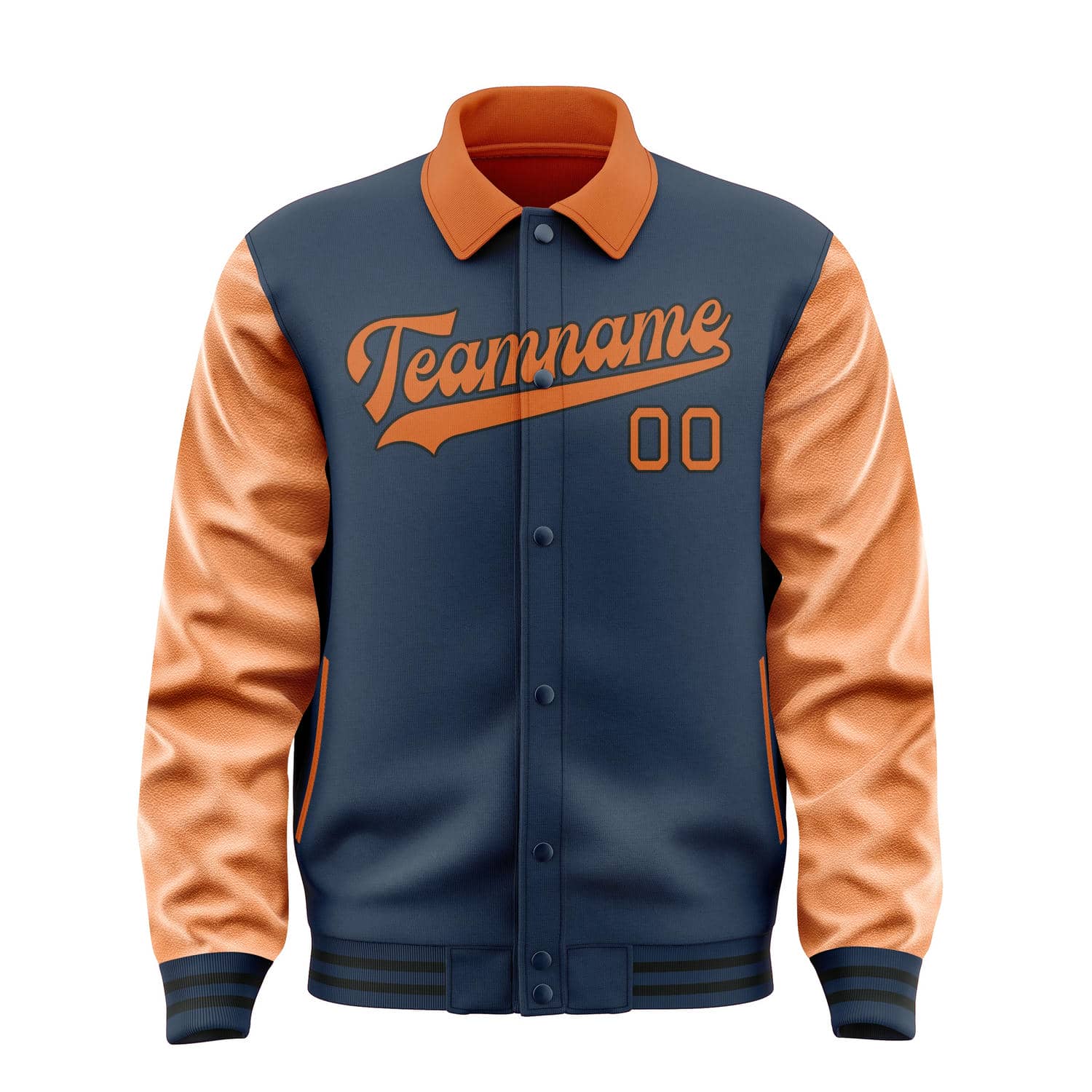 Maßgeschneidertes Marineblau Orange Jacke